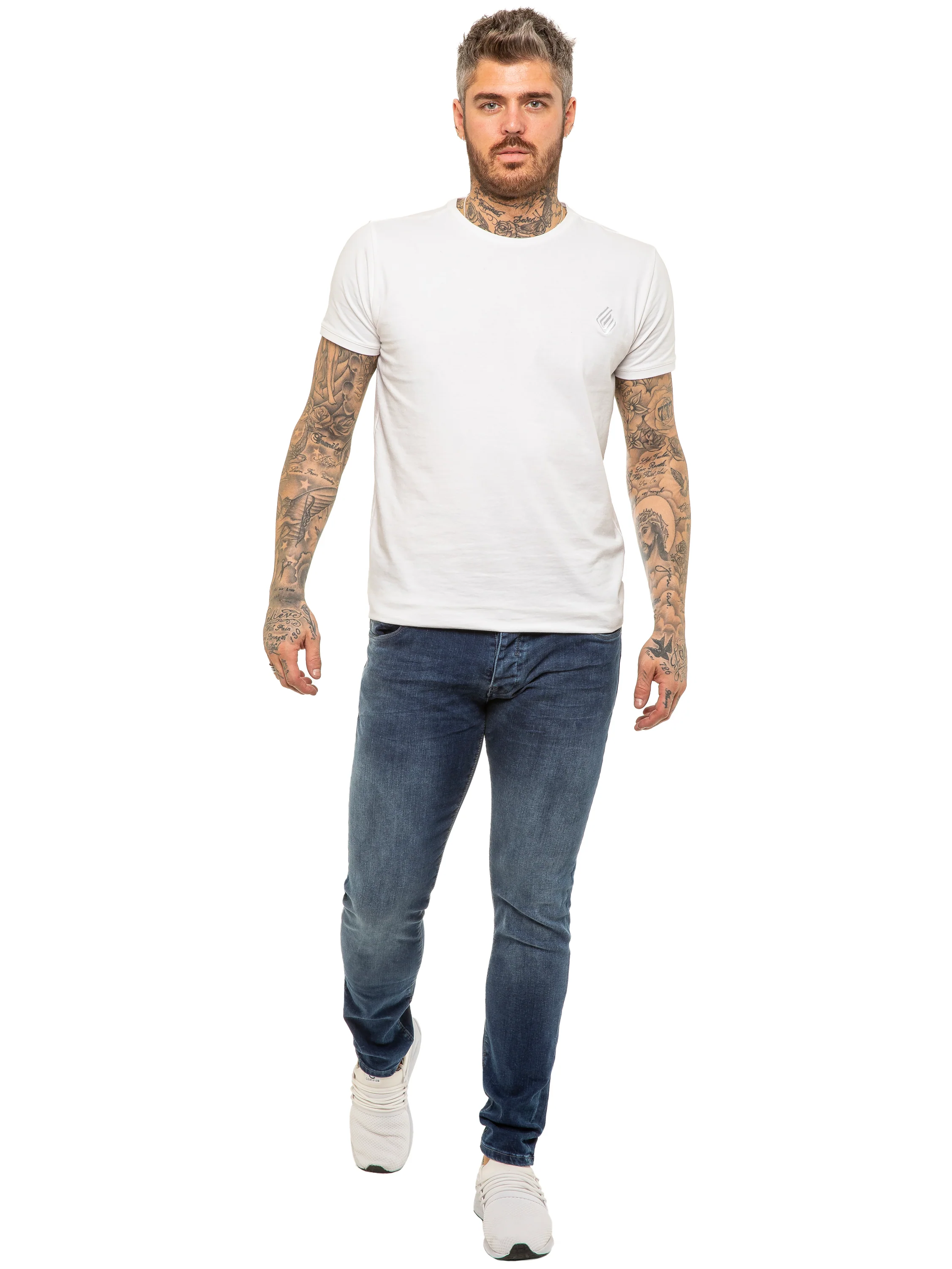 ETO | Mens Designer Basic Hyperstretch Blue Jeans - Image 15