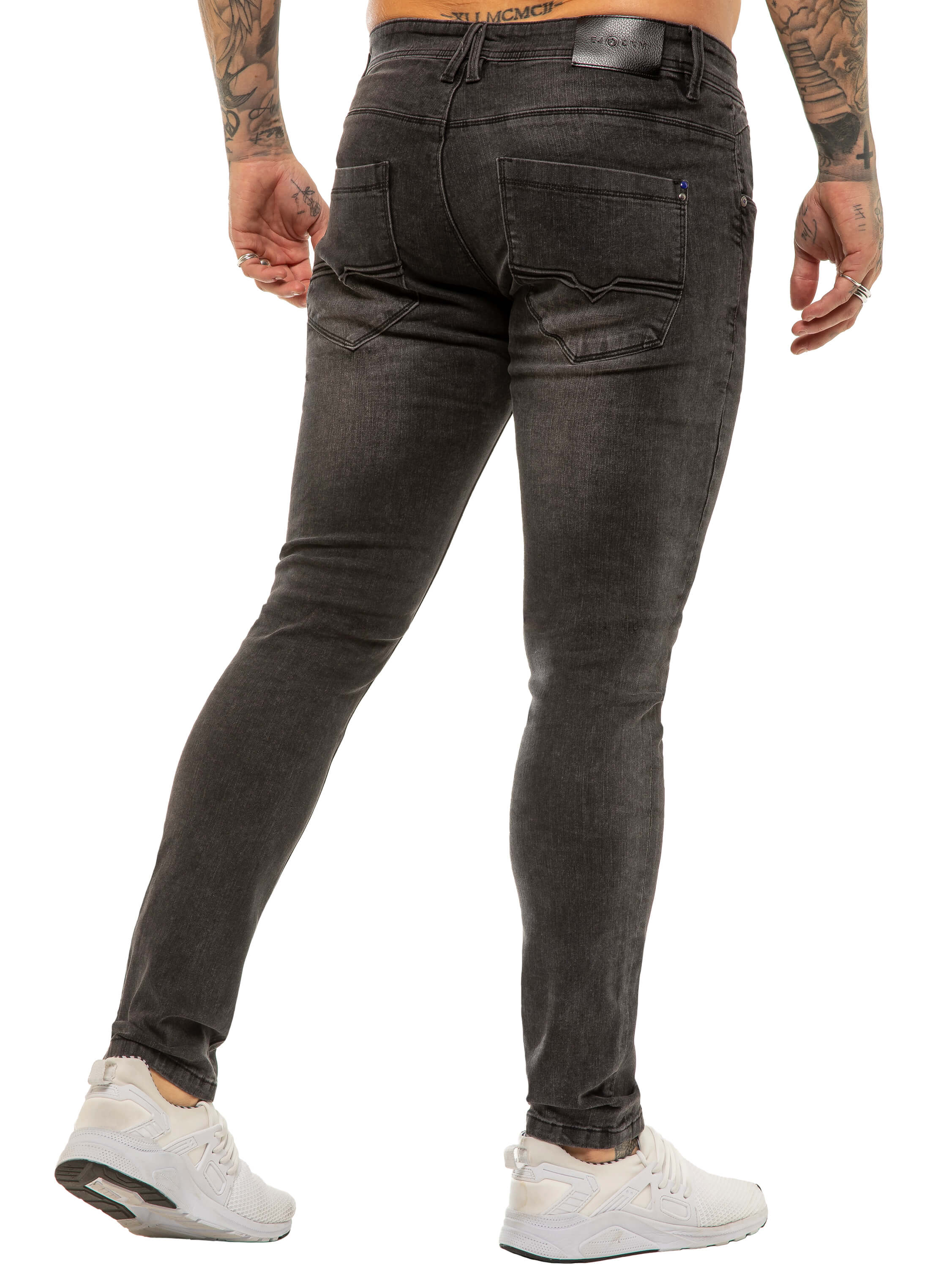 ETO | Mens Designer Basic Hyperstretch Blue Jeans - Image 3