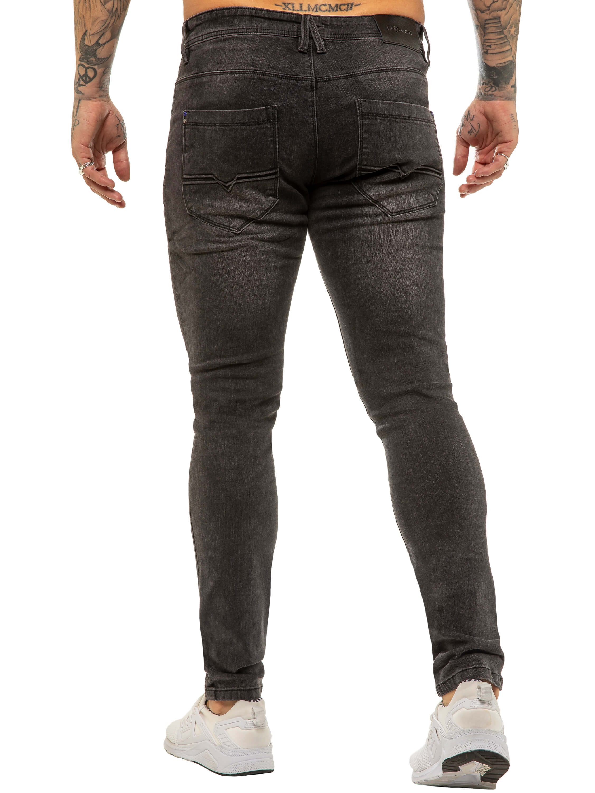 ETO | Mens Designer Basic Hyperstretch Blue Jeans - Image 4
