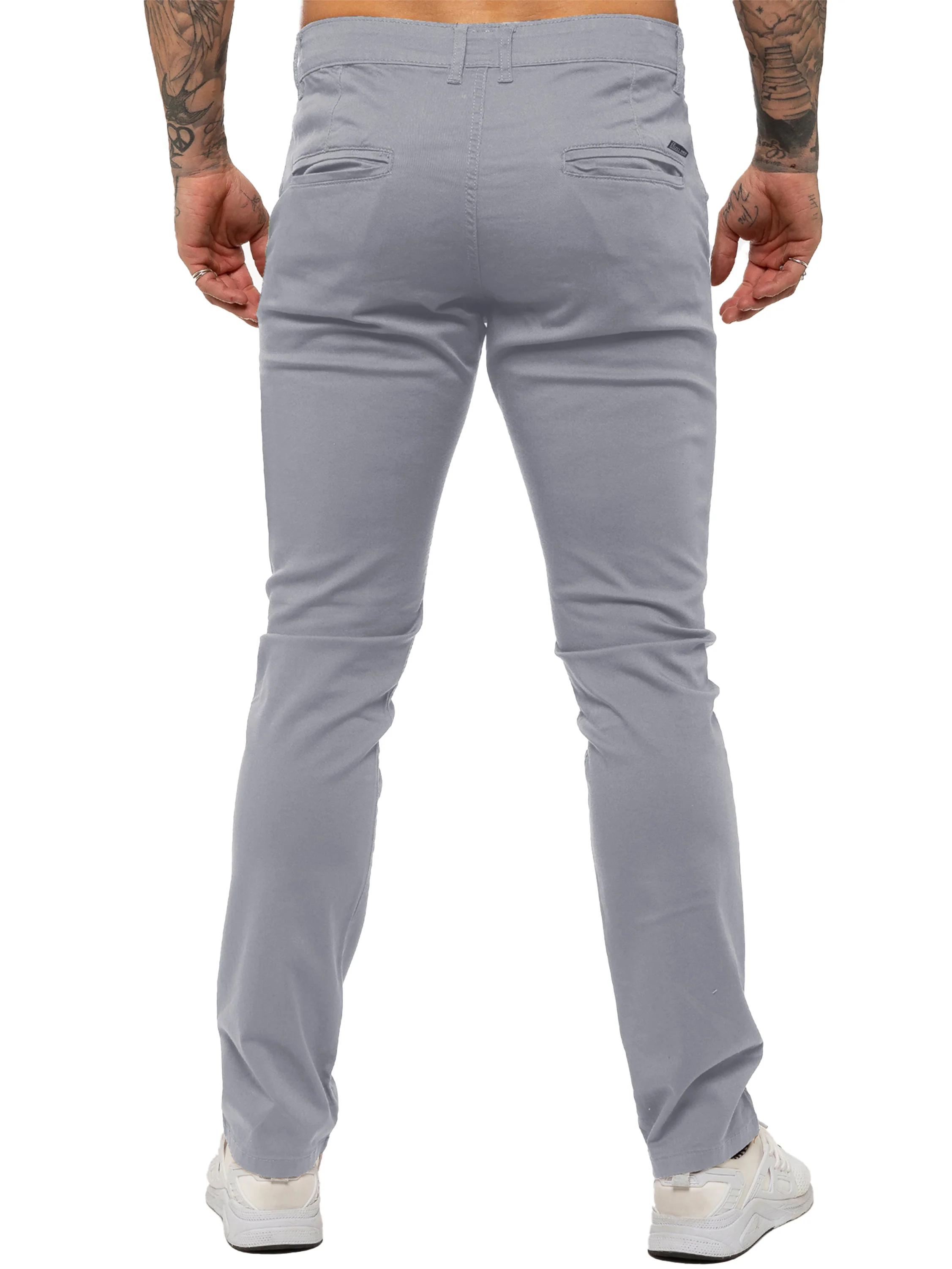 Enzo | Mens Slim Fit Stretch Chino Trousers - Image 10