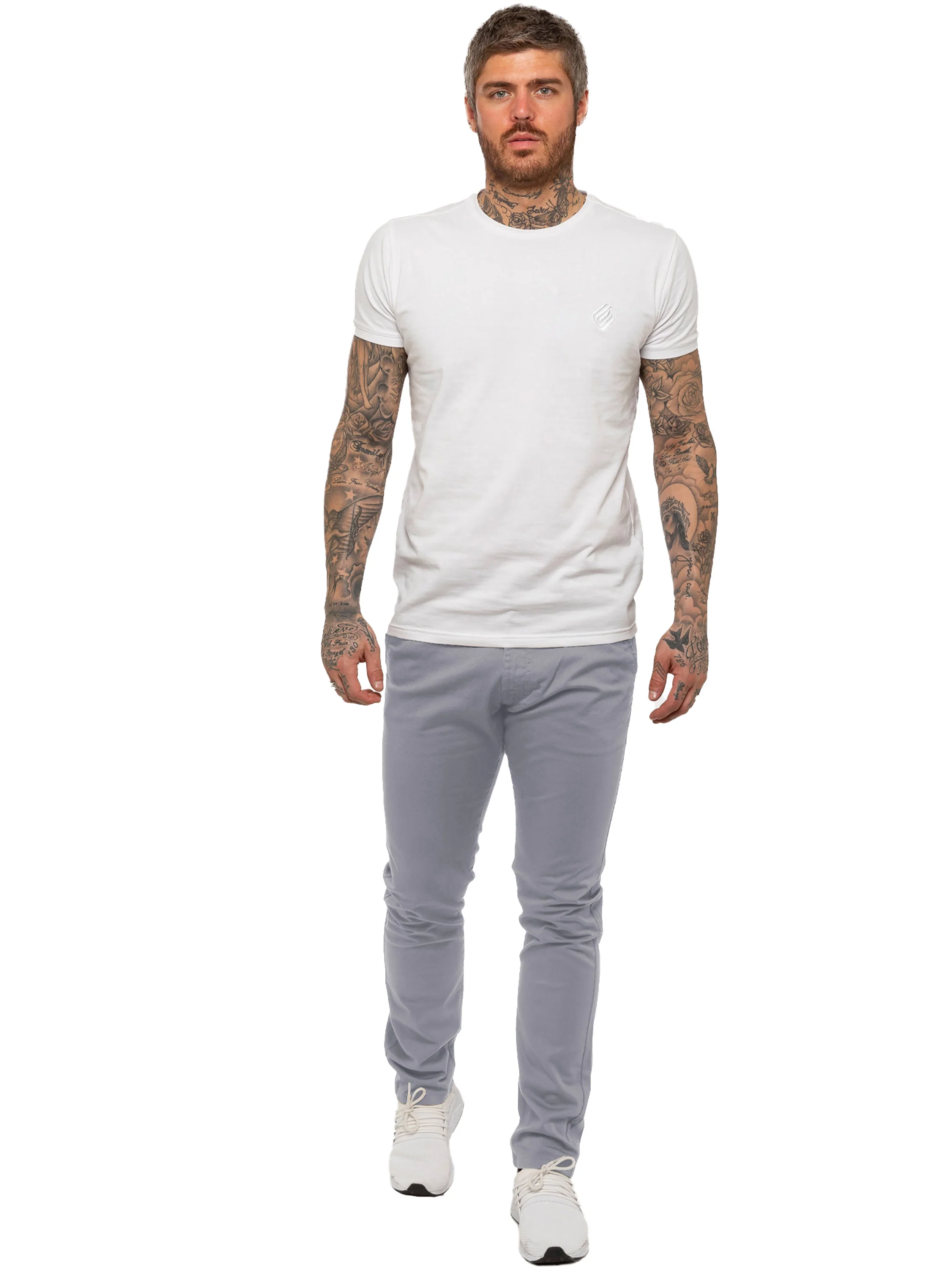 Enzo | Mens Slim Fit Stretch Chino Trousers - Image 11