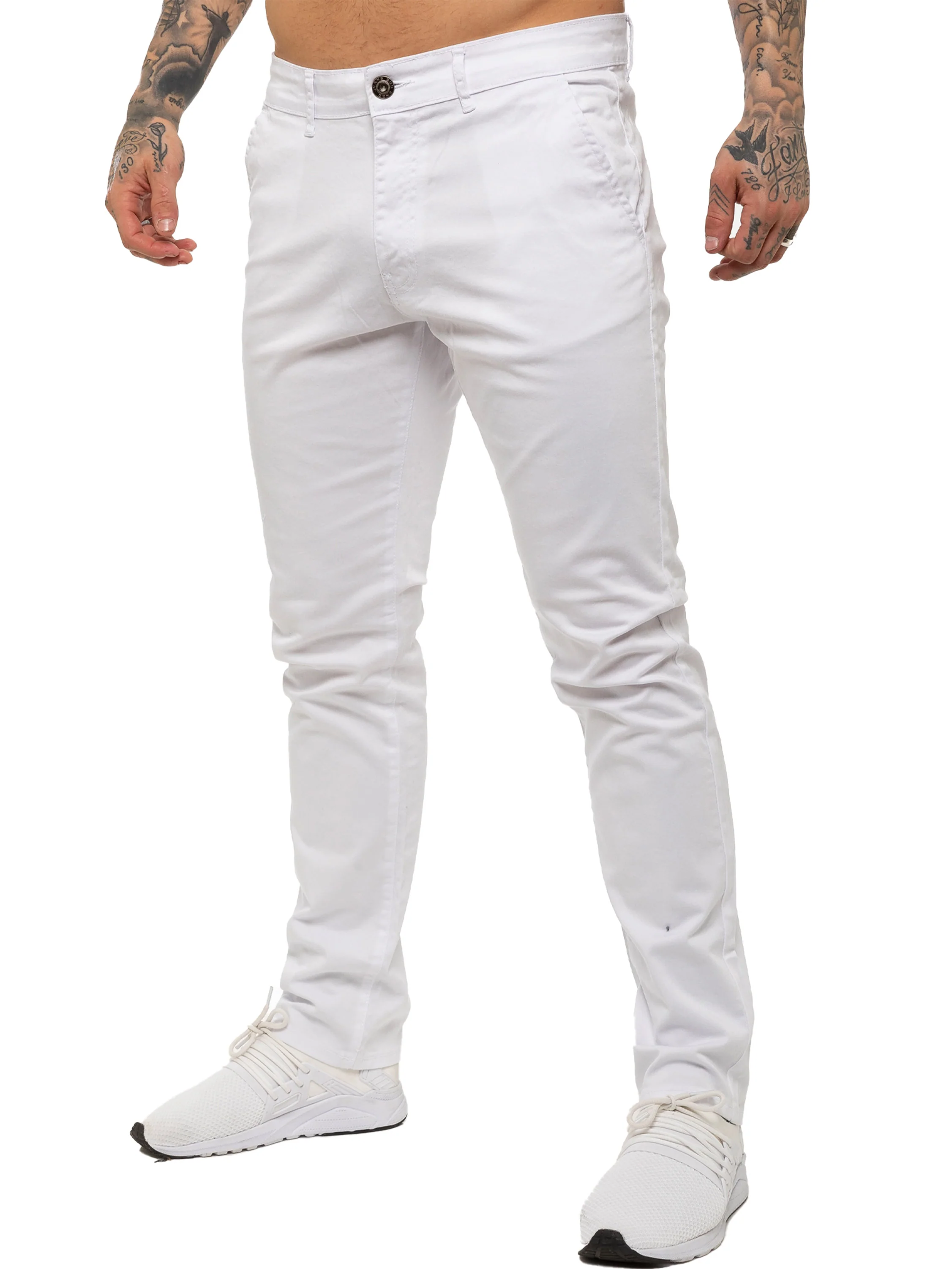 Enzo | Mens Slim Fit Stretch Chino Trousers - Image 13