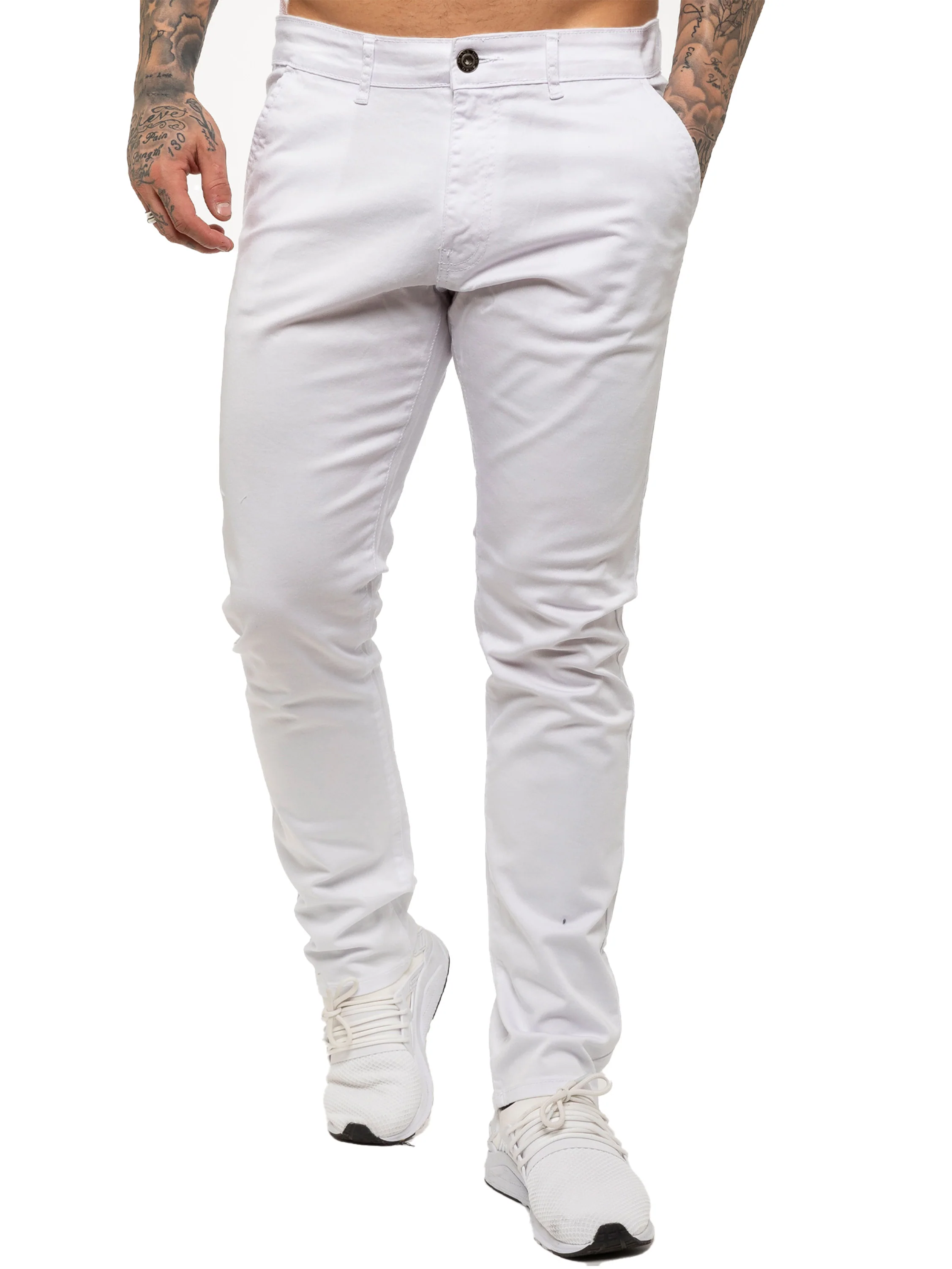 Enzo | Mens Slim Fit Stretch Chino Trousers - Image 18