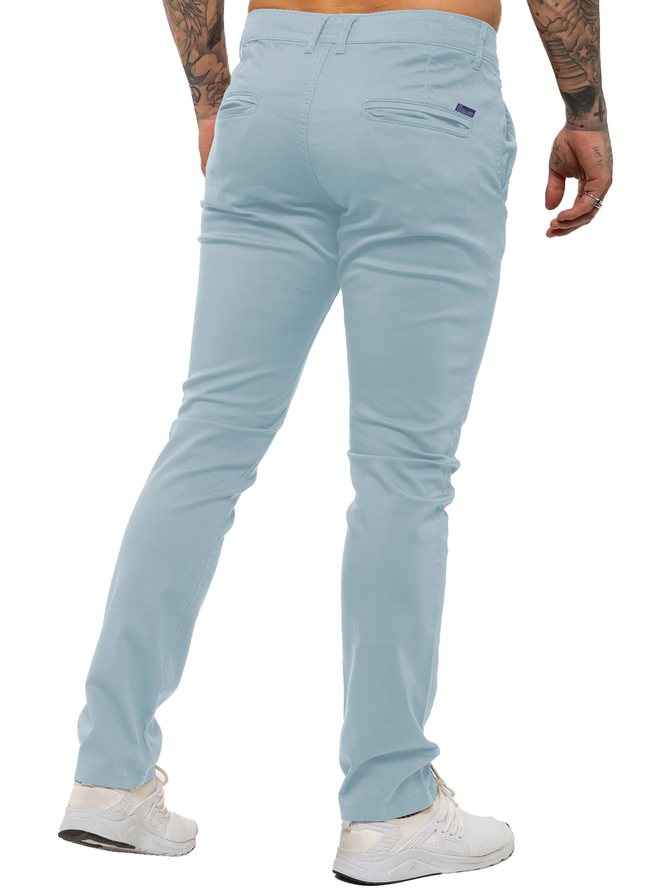 Enzo | Mens Slim Fit Stretch Chino Trousers - Image 3
