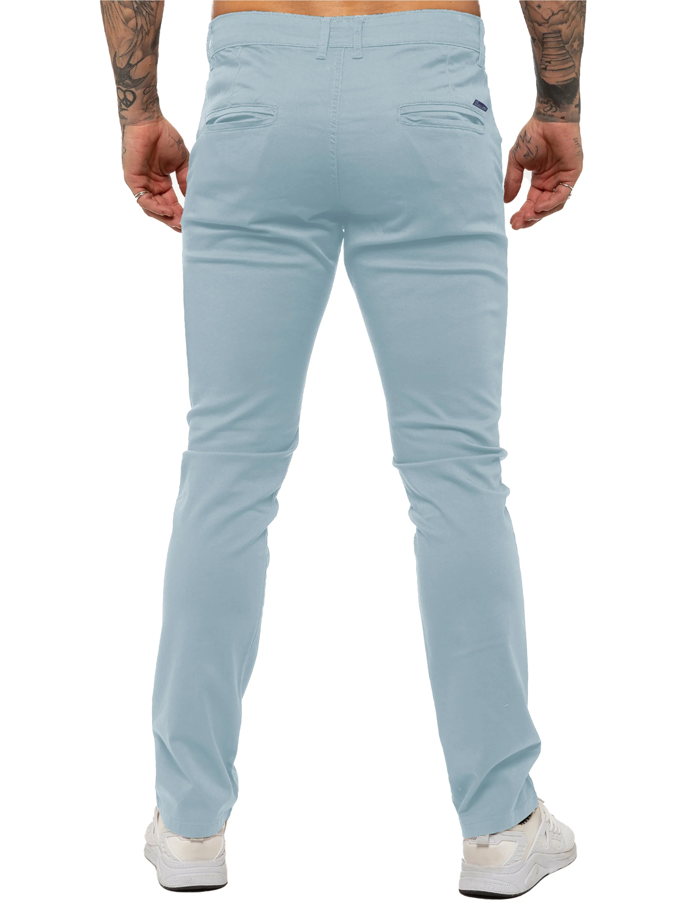 Enzo | Mens Slim Fit Stretch Chino Trousers - Image 4
