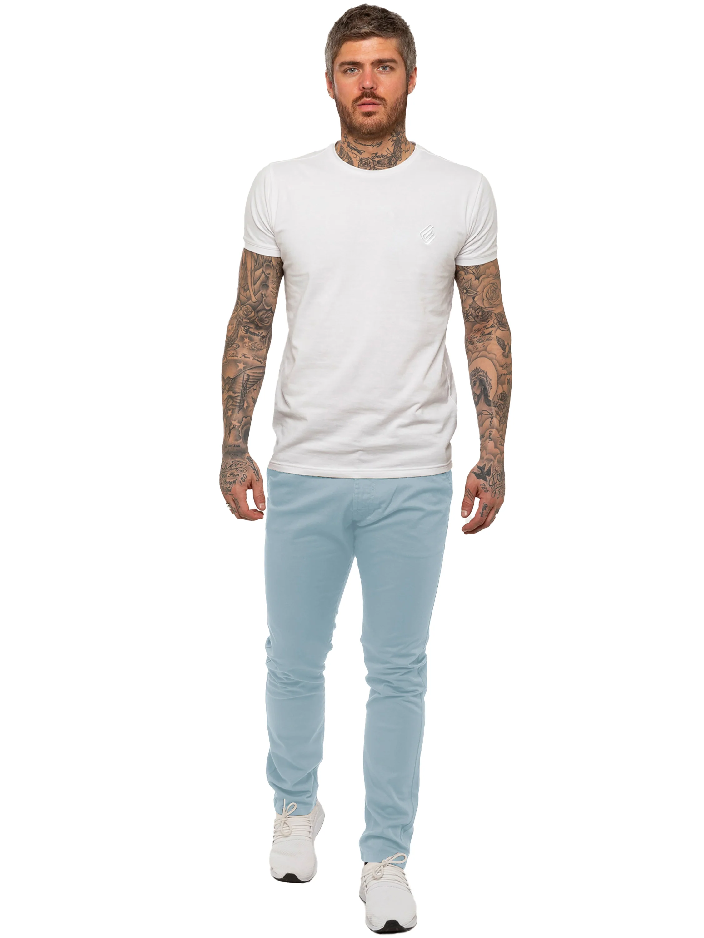Enzo | Mens Slim Fit Stretch Chino Trousers - Image 5