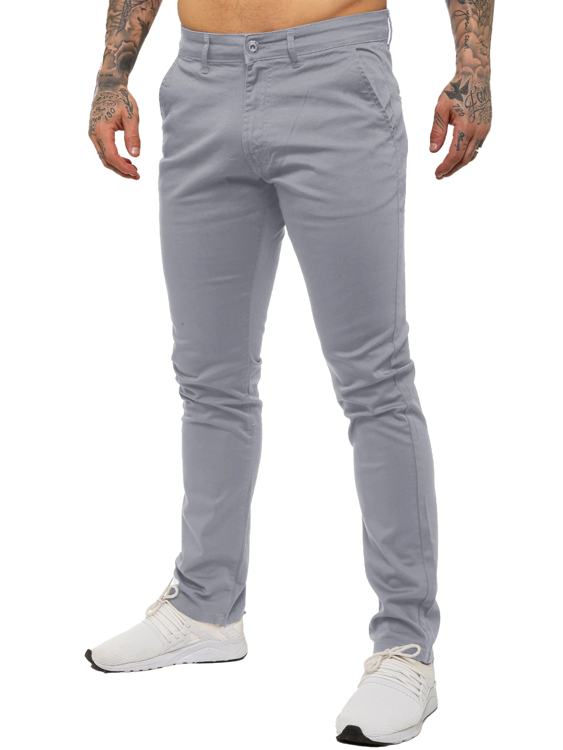Enzo | Mens Slim Fit Stretch Chino Trousers - Image 7