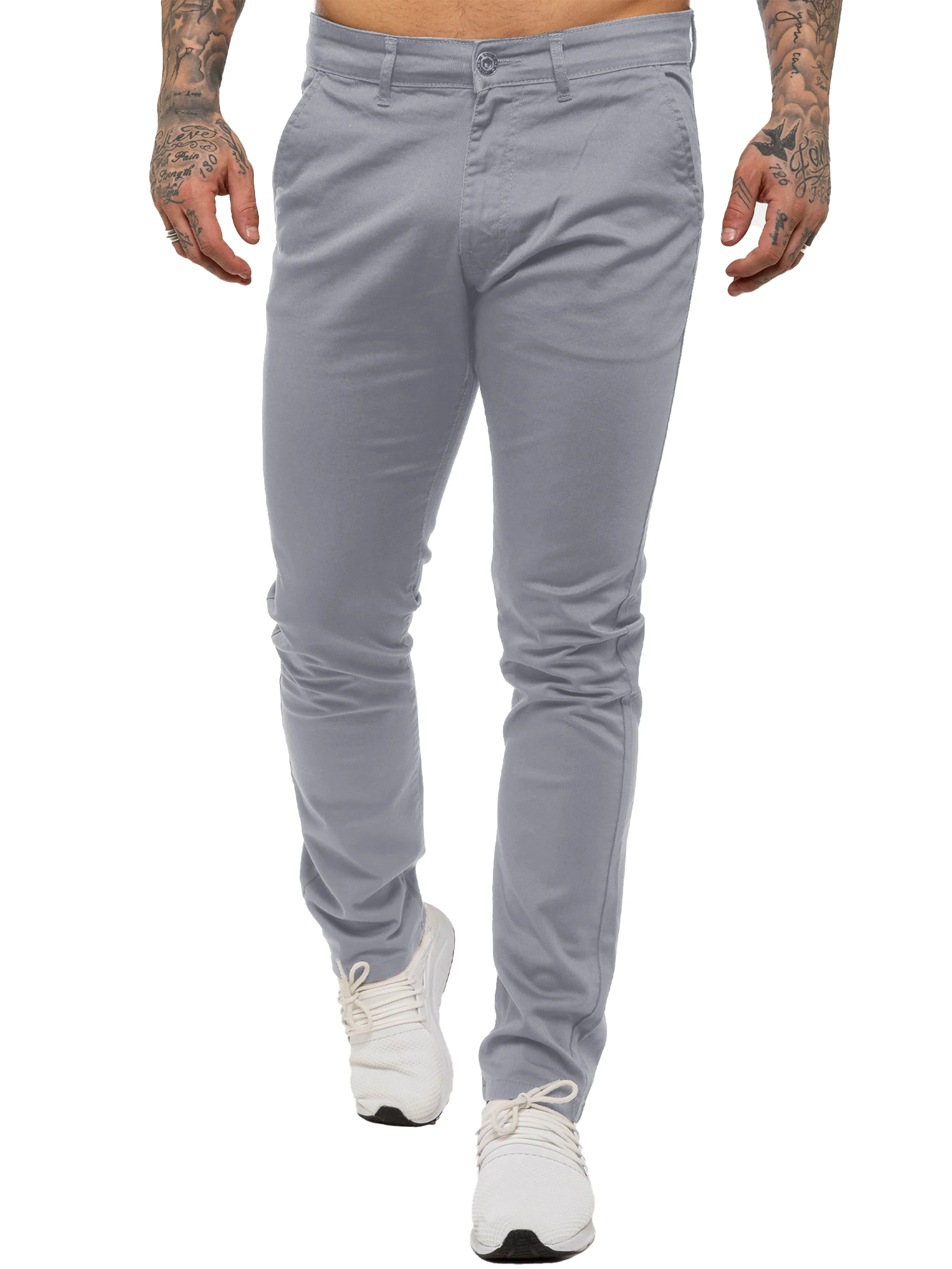 Enzo | Mens Slim Fit Stretch Chino Trousers - Image 8