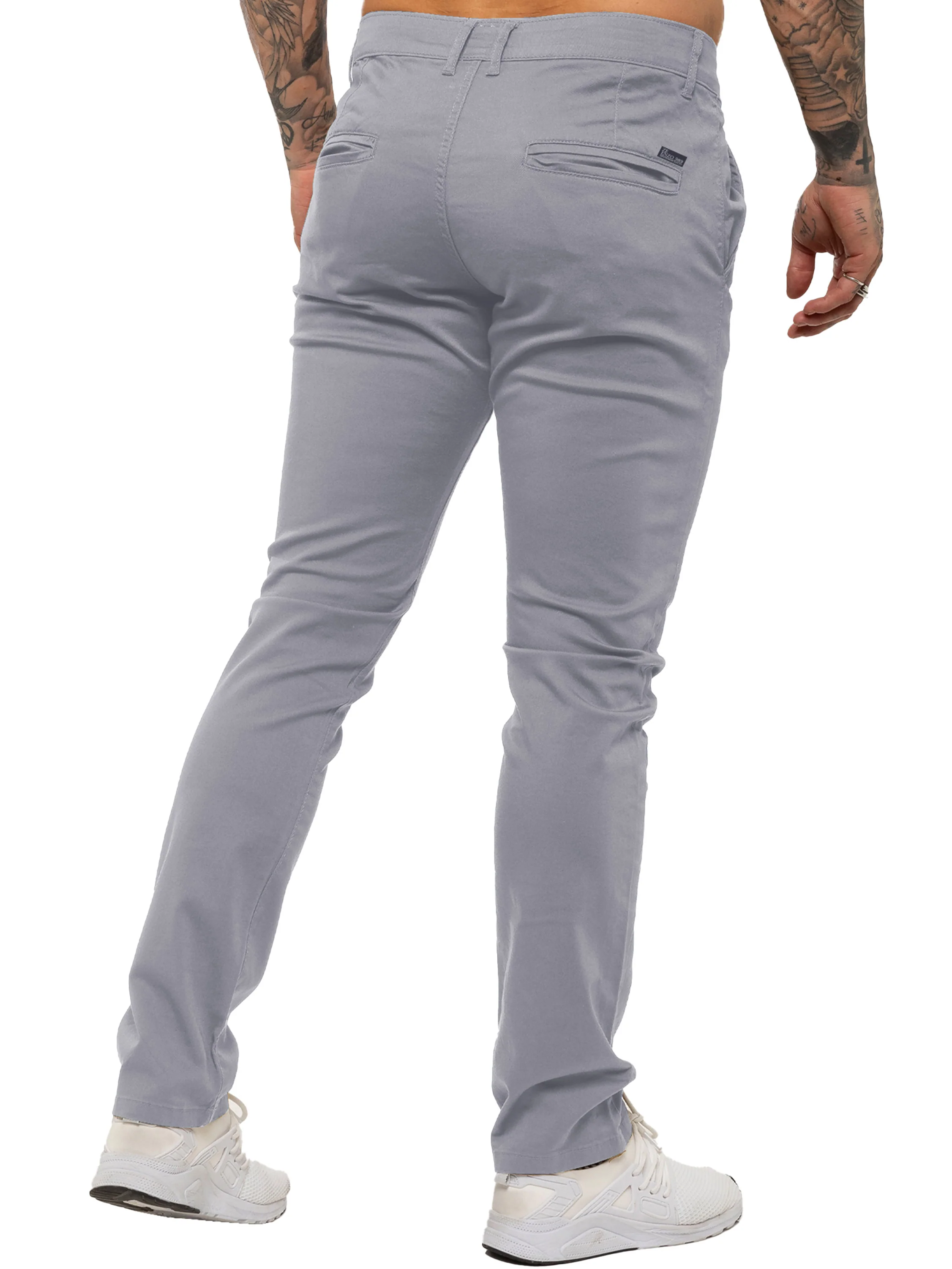 Enzo | Mens Slim Fit Stretch Chino Trousers - Image 9