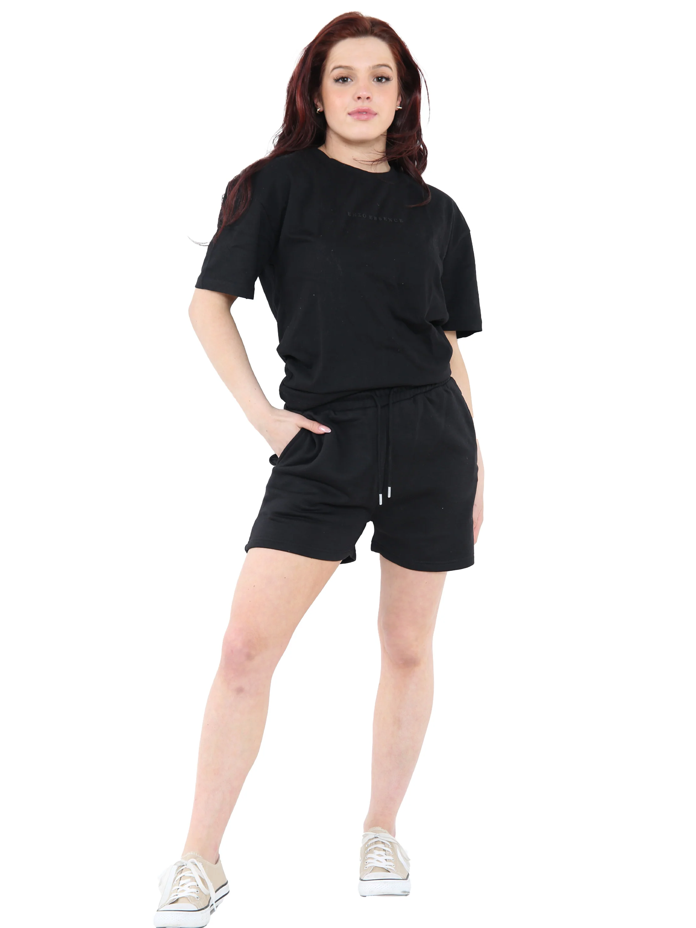 Enzo | Womens Oversized T-Shirt Tracksuit With Shorts - Image 19
