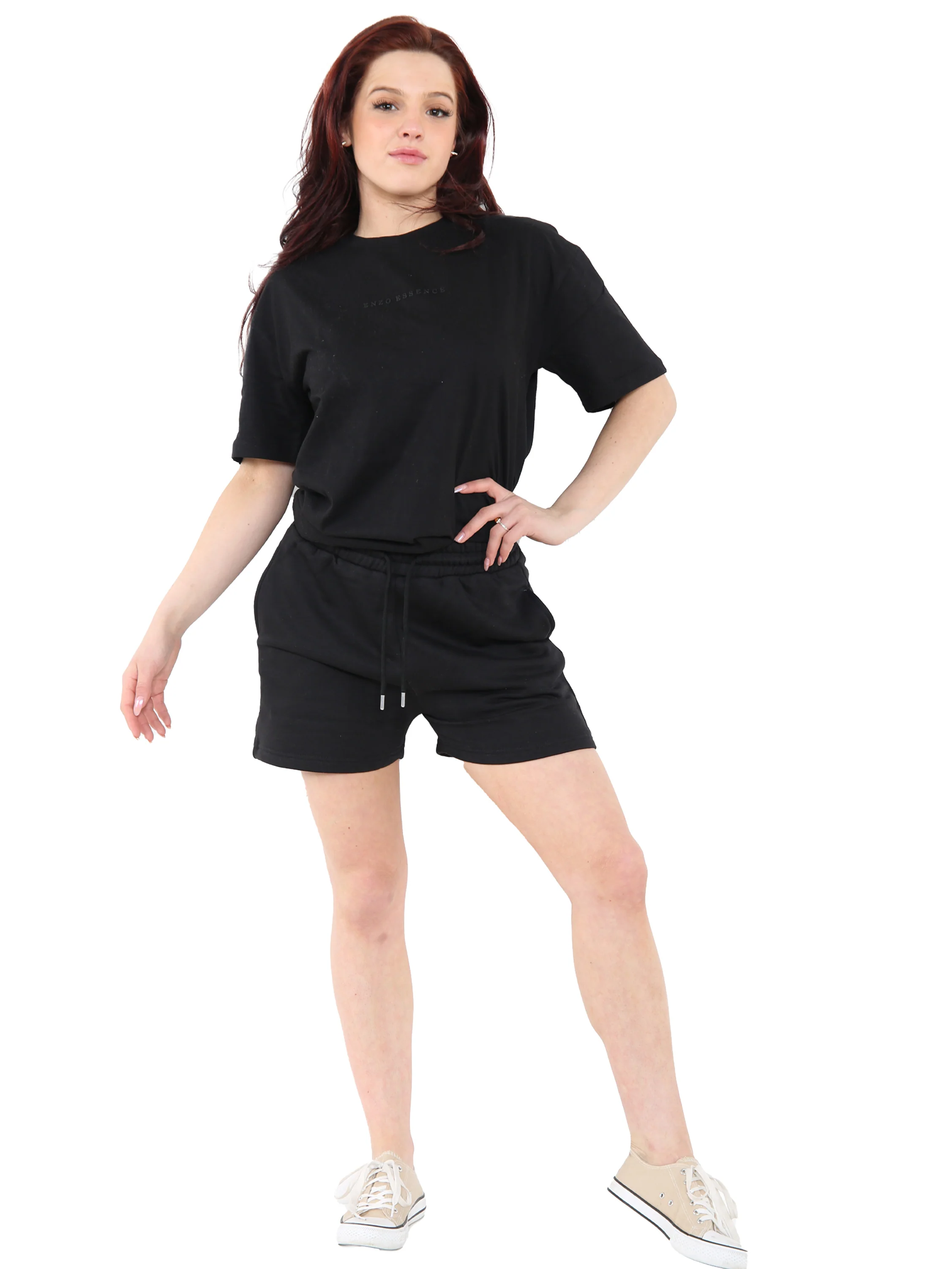 Enzo | Womens Oversized T-Shirt Tracksuit With Shorts - Image 20