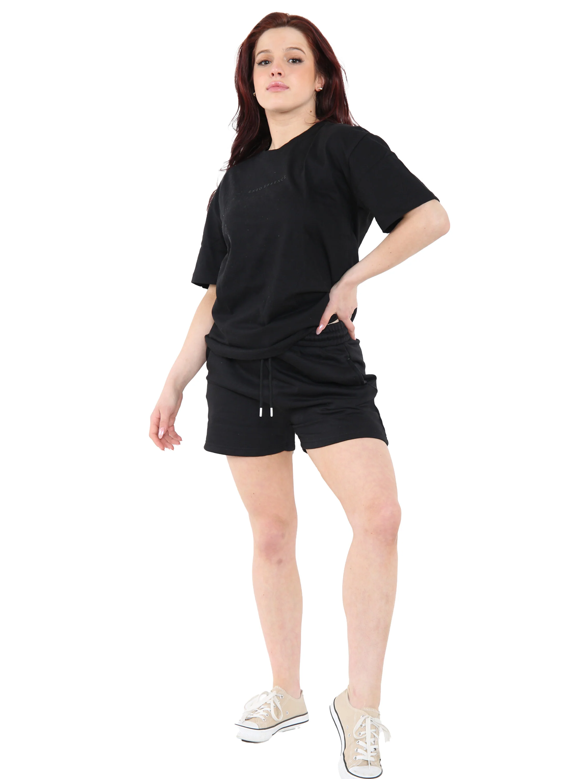 Enzo | Womens Oversized T-Shirt Tracksuit With Shorts - Image 22