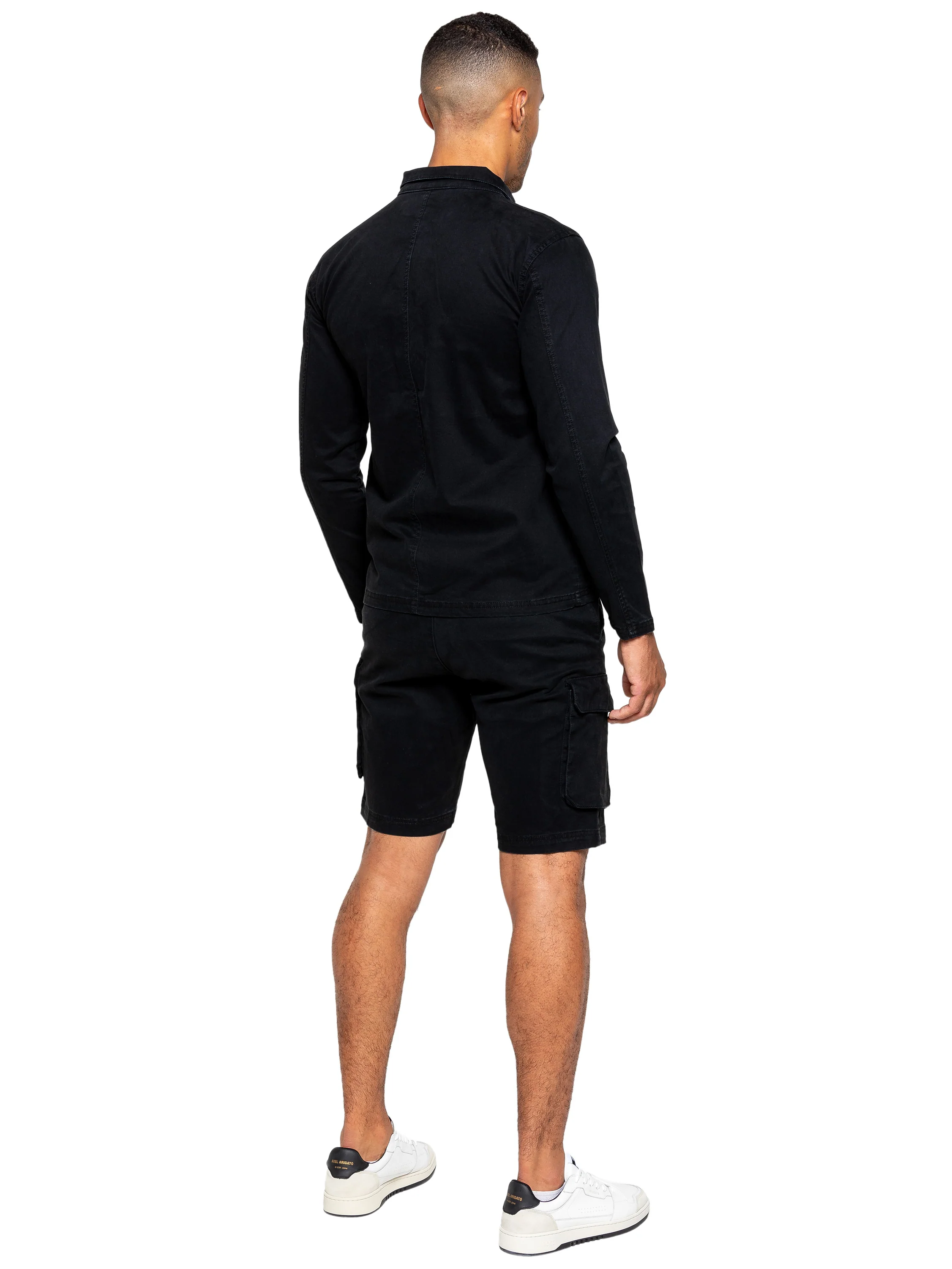 Enzo | Mens Cargo Overshirt Tracksuit With Shorts Set - Image 16