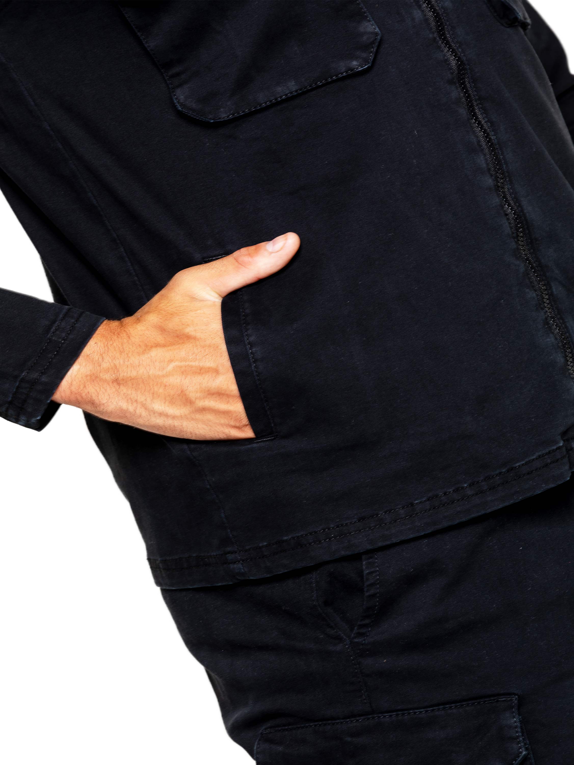 Enzo | Mens Cargo Overshirt Tracksuit With Shorts Set - Image 19