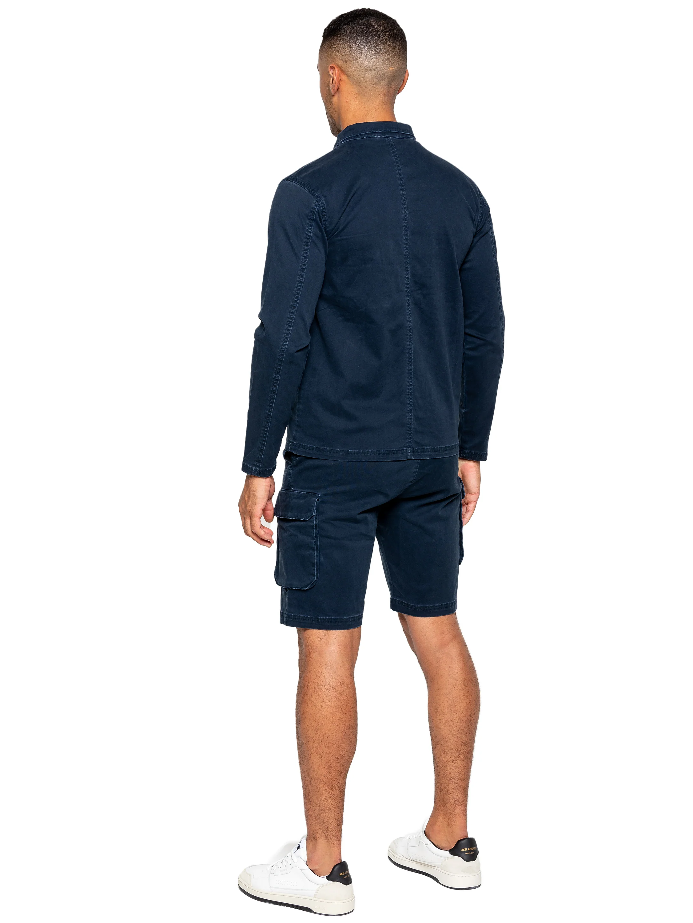 Enzo | Mens Cargo Overshirt Tracksuit With Shorts Set - Image 27