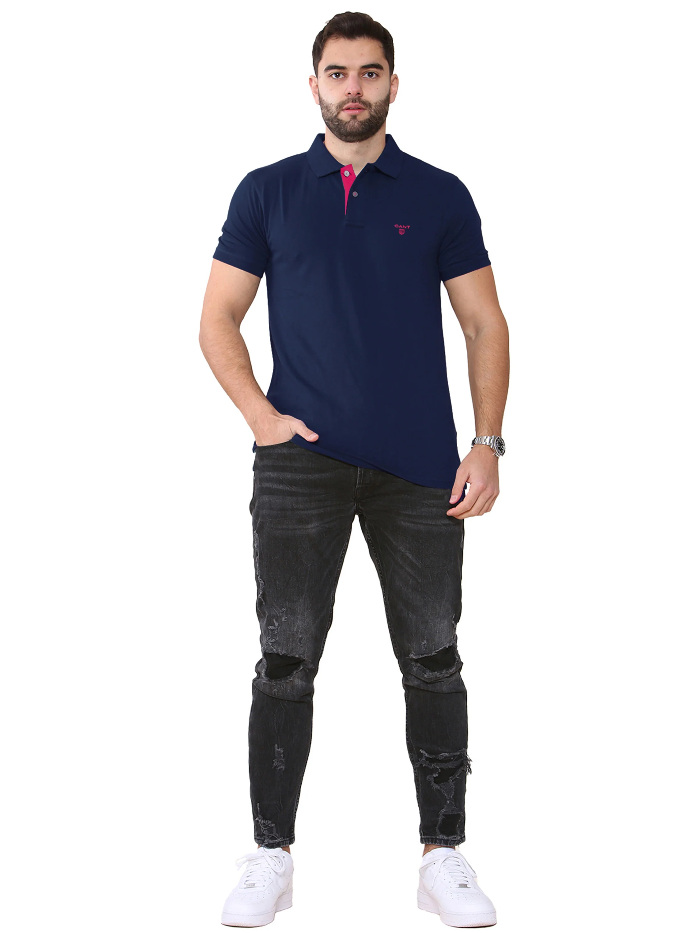 Gant | Mens Contrast Collar Polo Shirt - Image 8