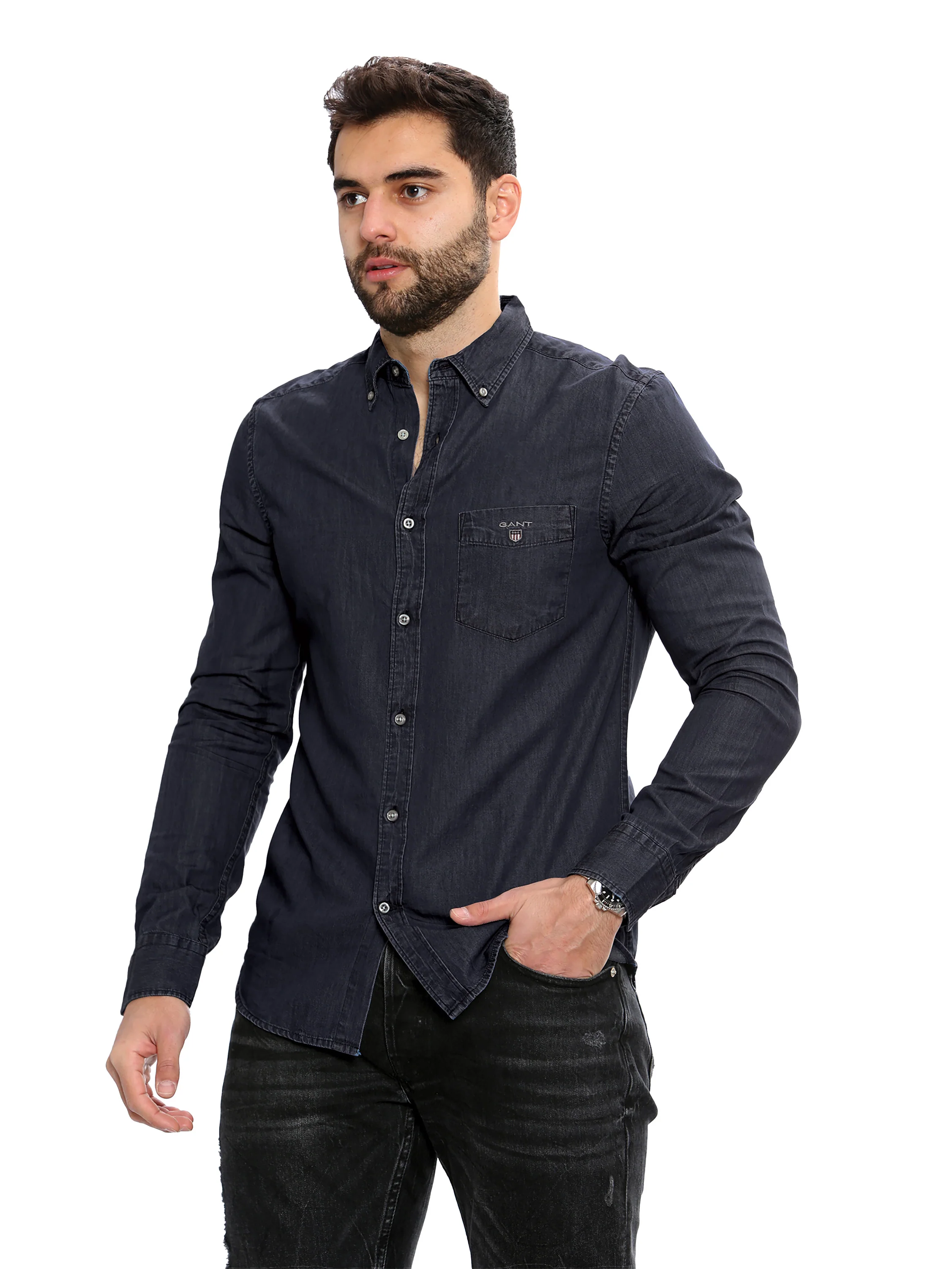 Gant Mens Regular Fit Shirts | The Indigo Shirt - Image 4