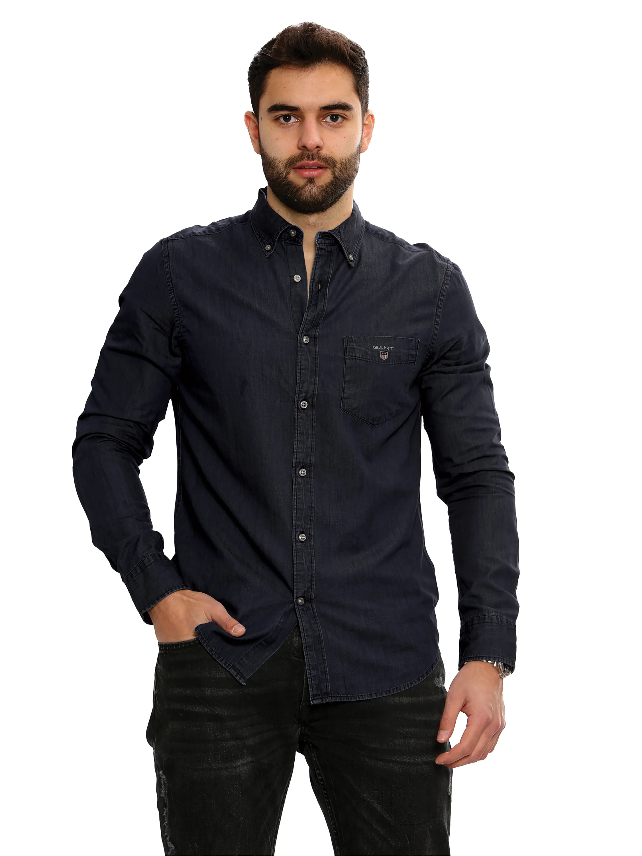 Gant Mens Regular Fit Shirts | The Indigo Shirt - Image 5