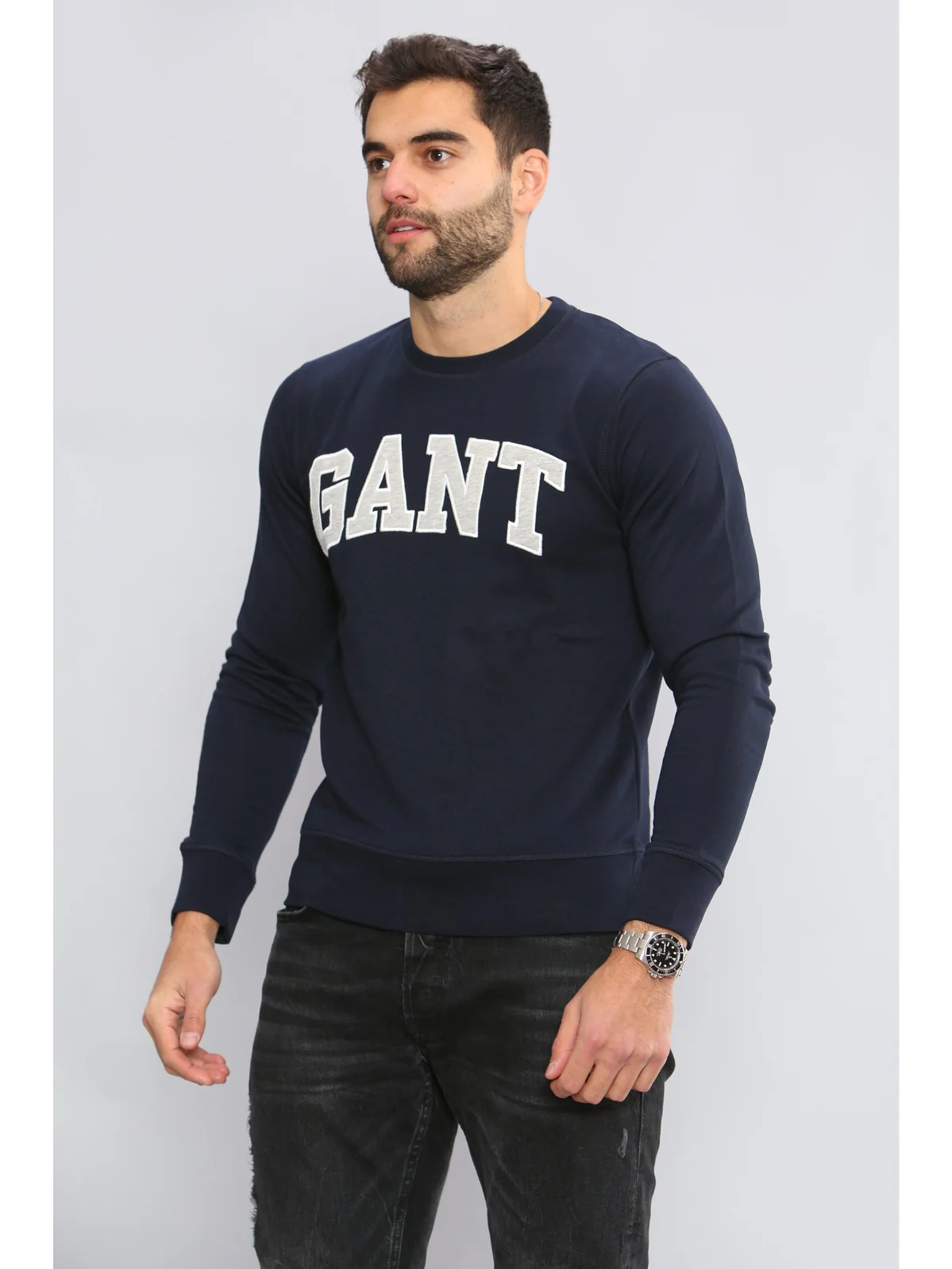 Gant Mens Long Sleeved Outlined Branded Sweatshirt - Image 7