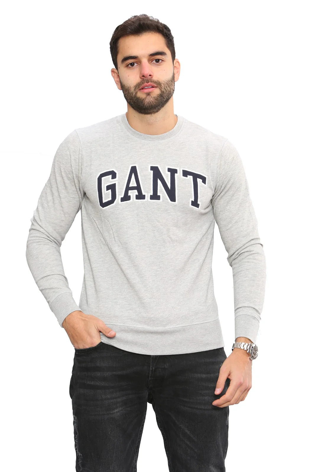 Gant Mens Long Sleeved Outlined Branded Sweatshirt - Image 9