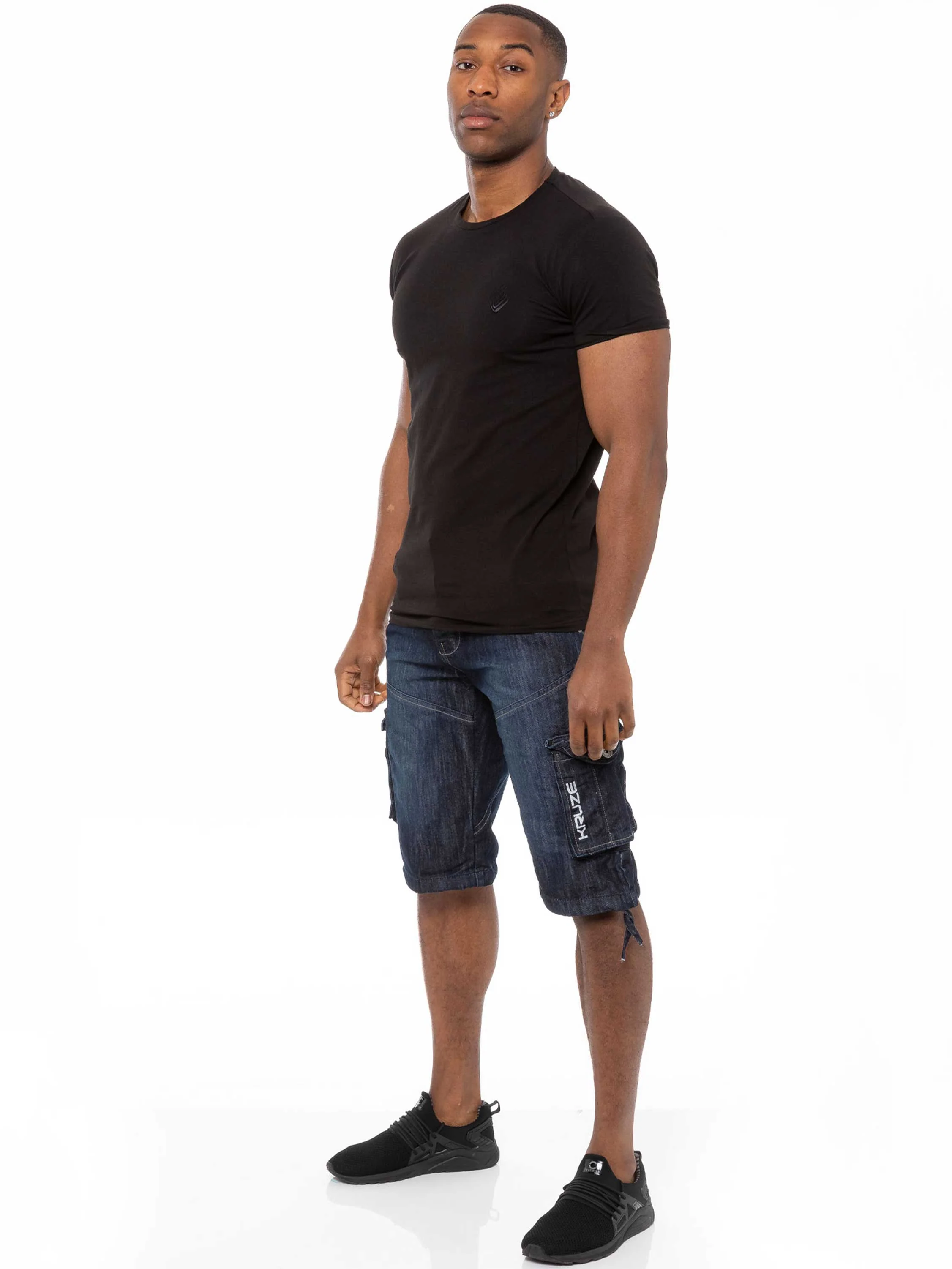Kruze | Mens Cargo Denim Shorts - Image 15