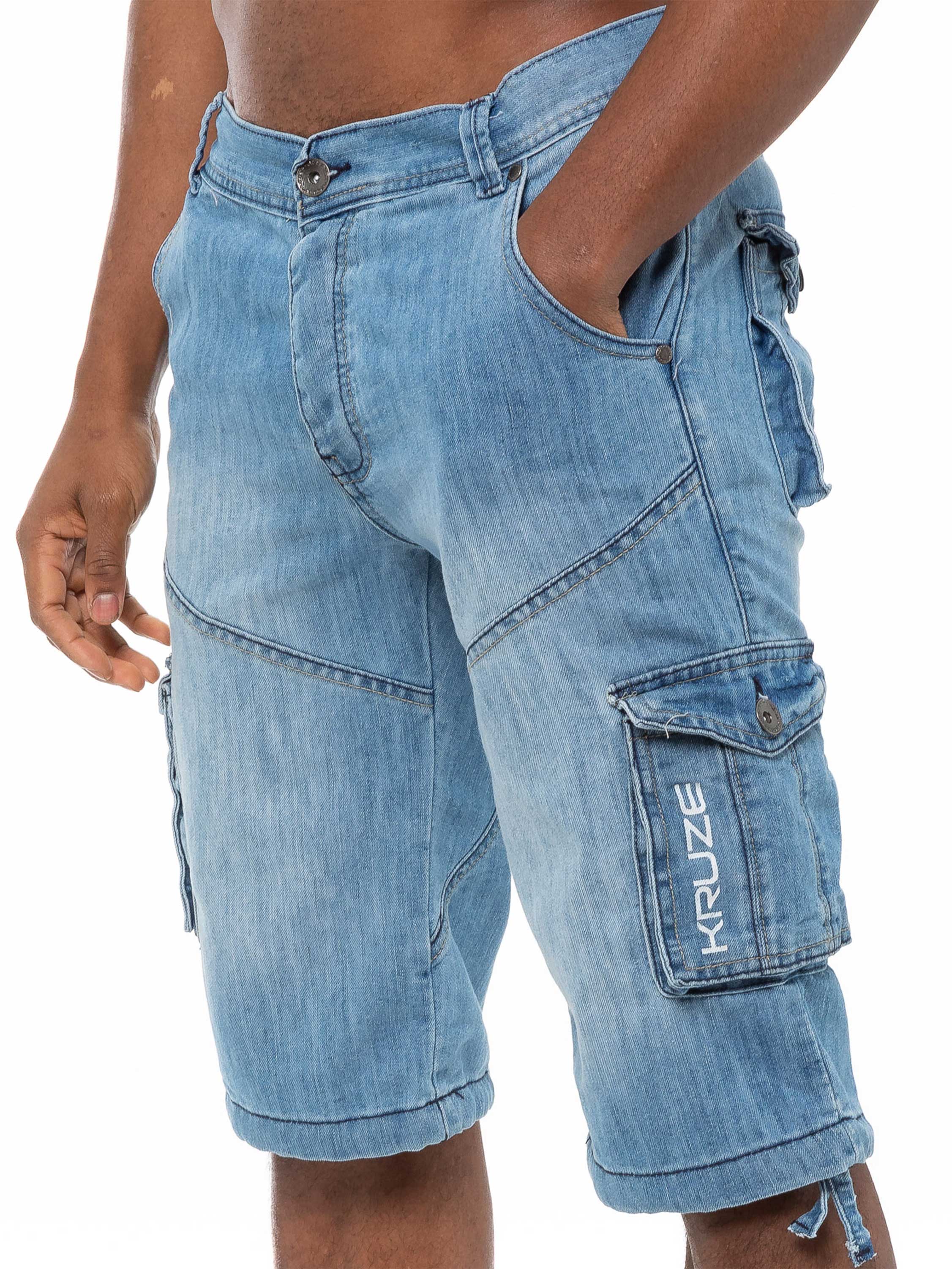 Kruze | Mens Cargo Denim Shorts - Image 17