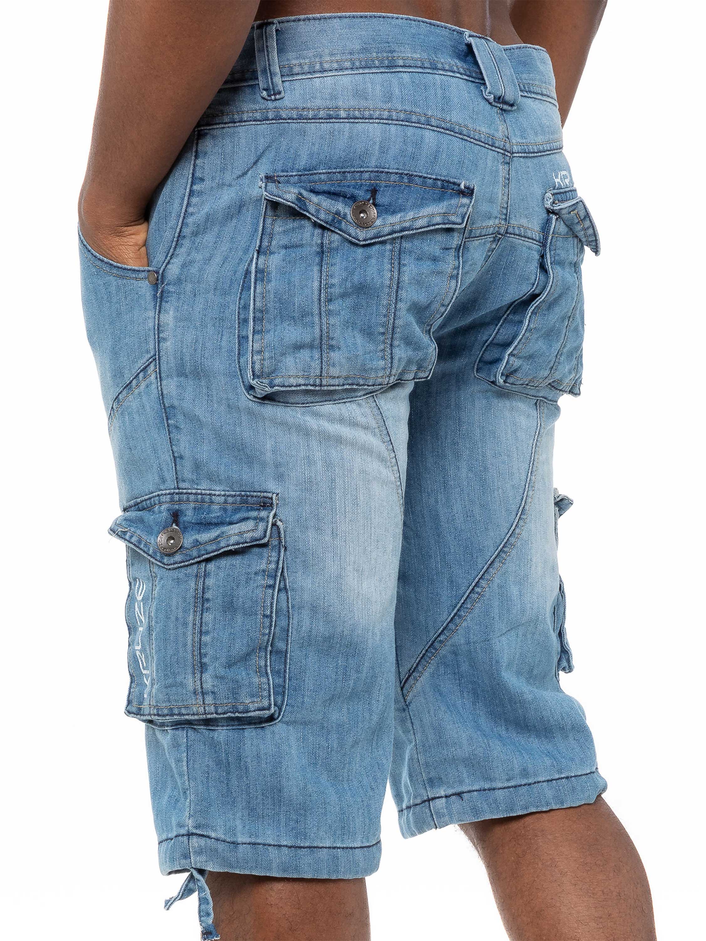 Kruze | Mens Cargo Denim Shorts - Image 20