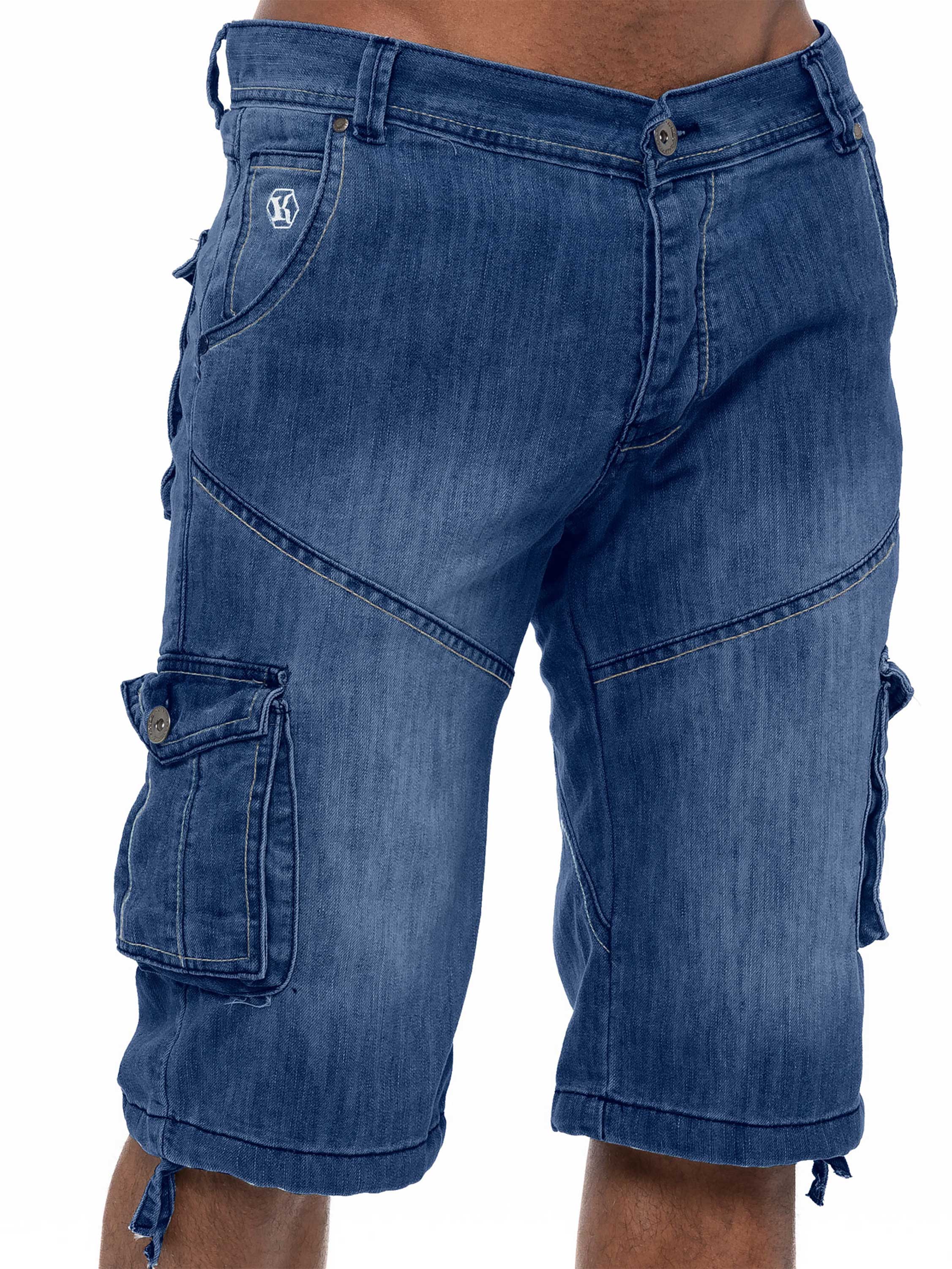 Kruze | Mens Cargo Denim Shorts - Image 3