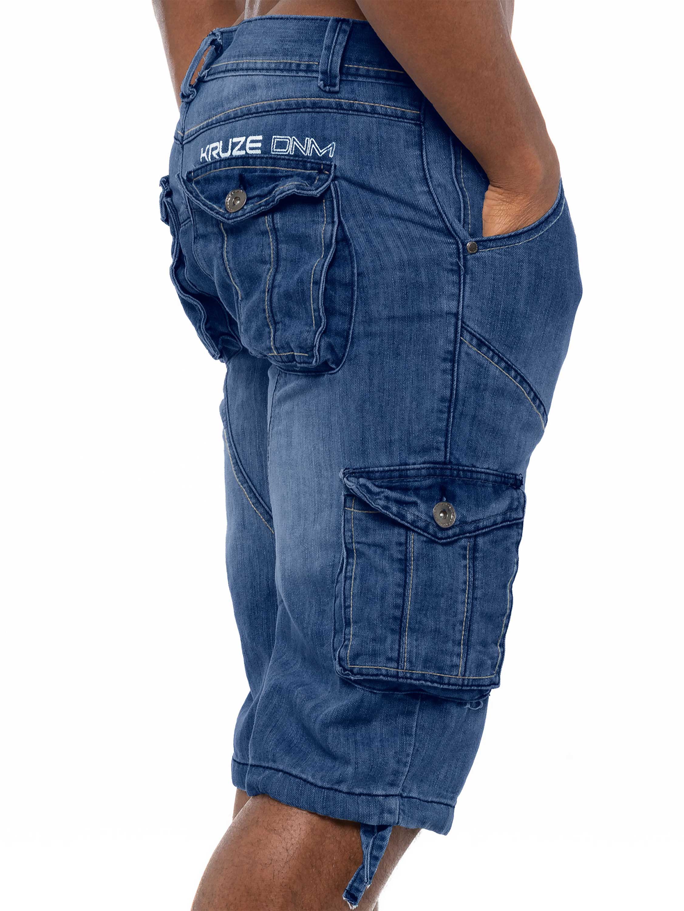 Kruze | Mens Cargo Denim Shorts - Image 4