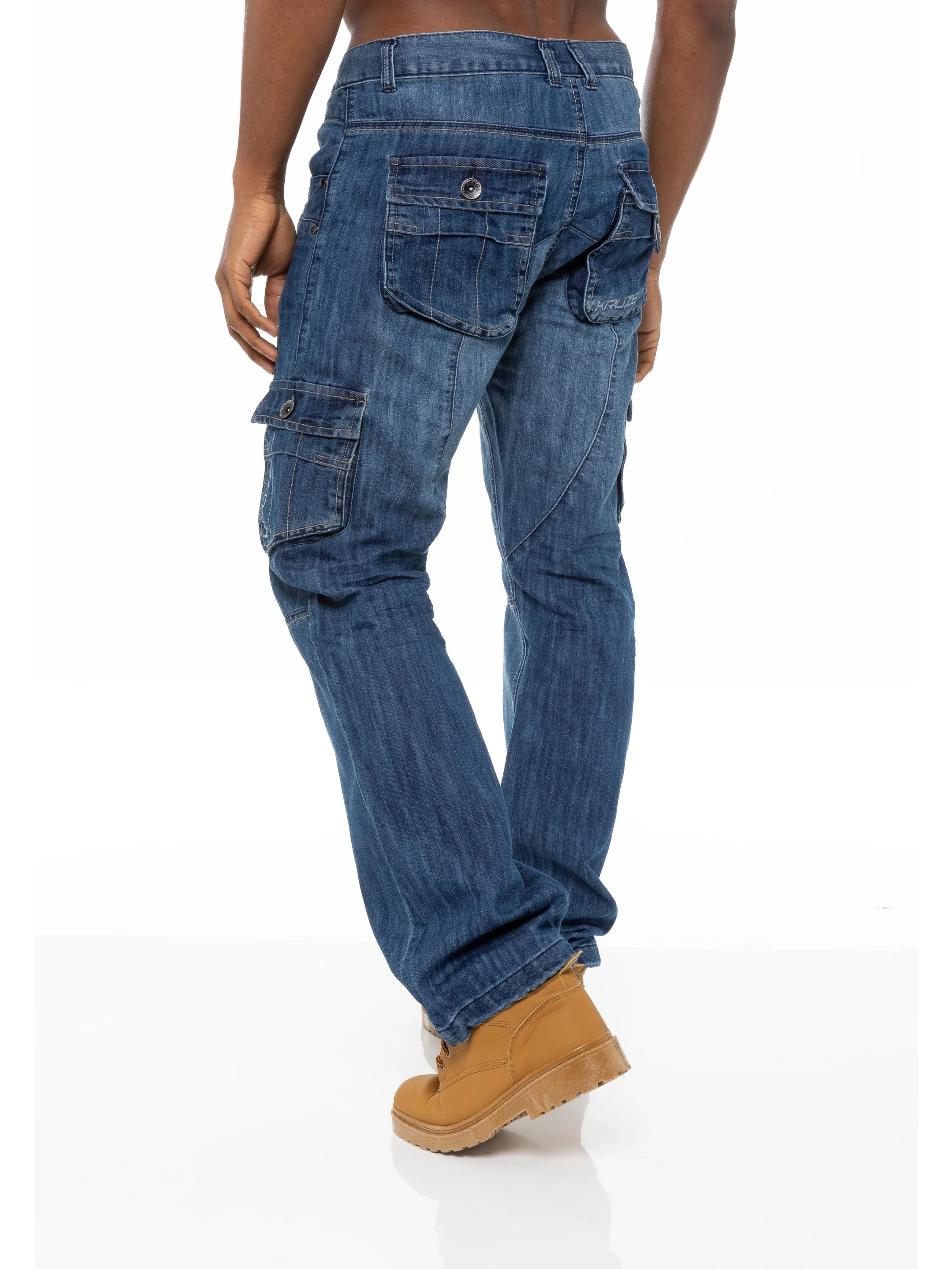 Kruze | Mens Cargo Combat Jeans - Image 15