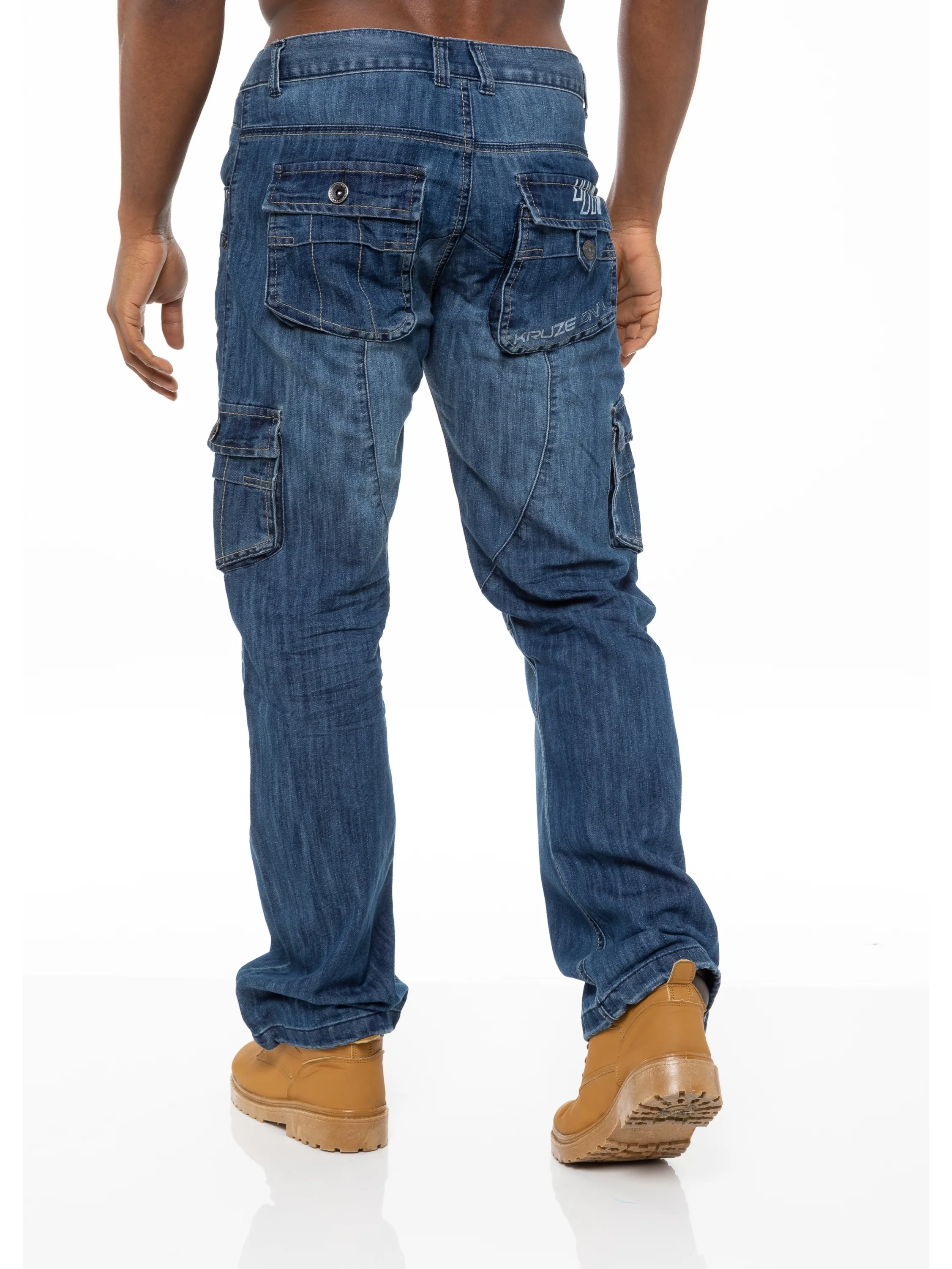 Kruze | Mens Cargo Combat Jeans - Image 16