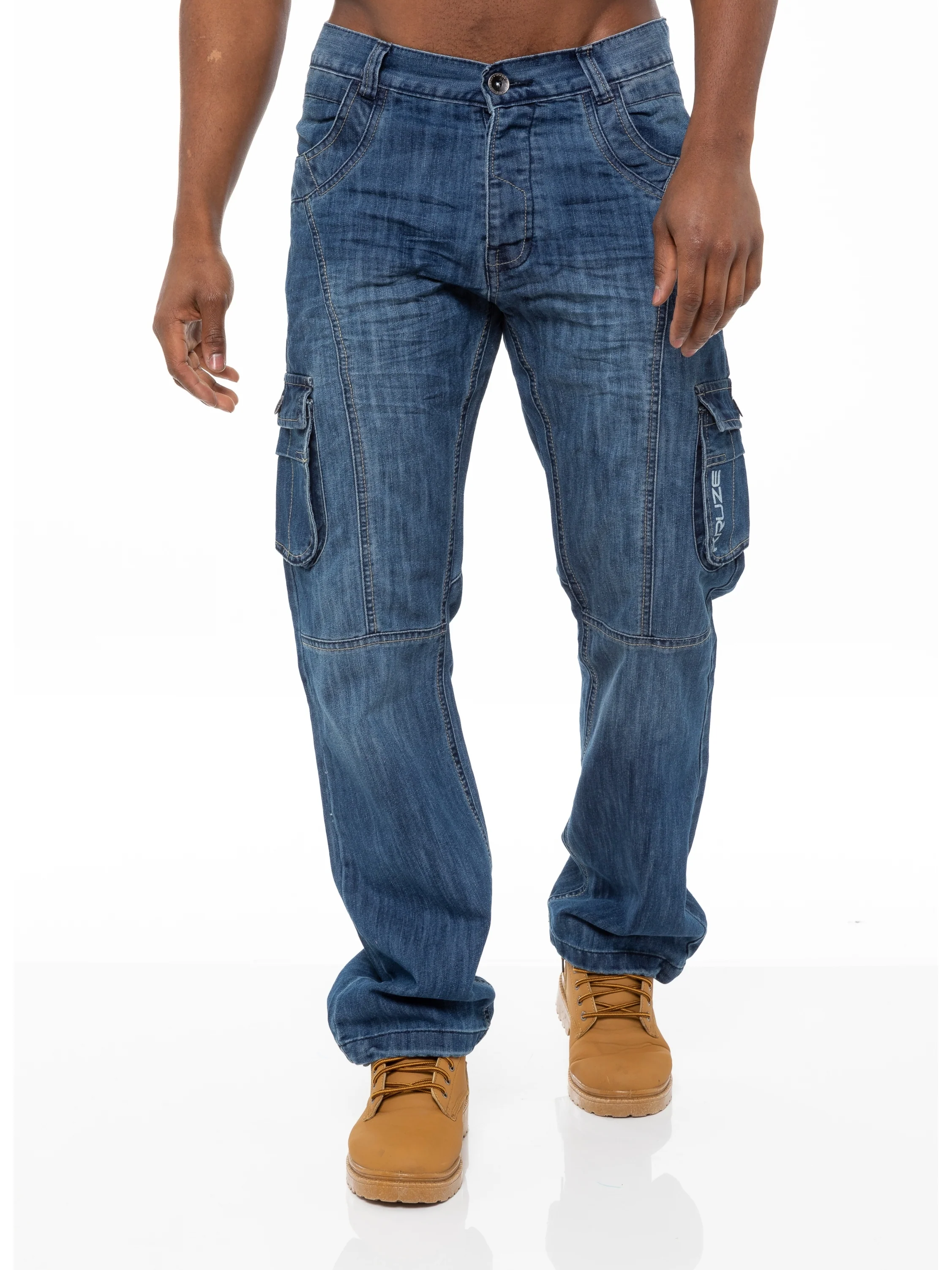 Kruze | Mens Cargo Combat Jeans - Image 18