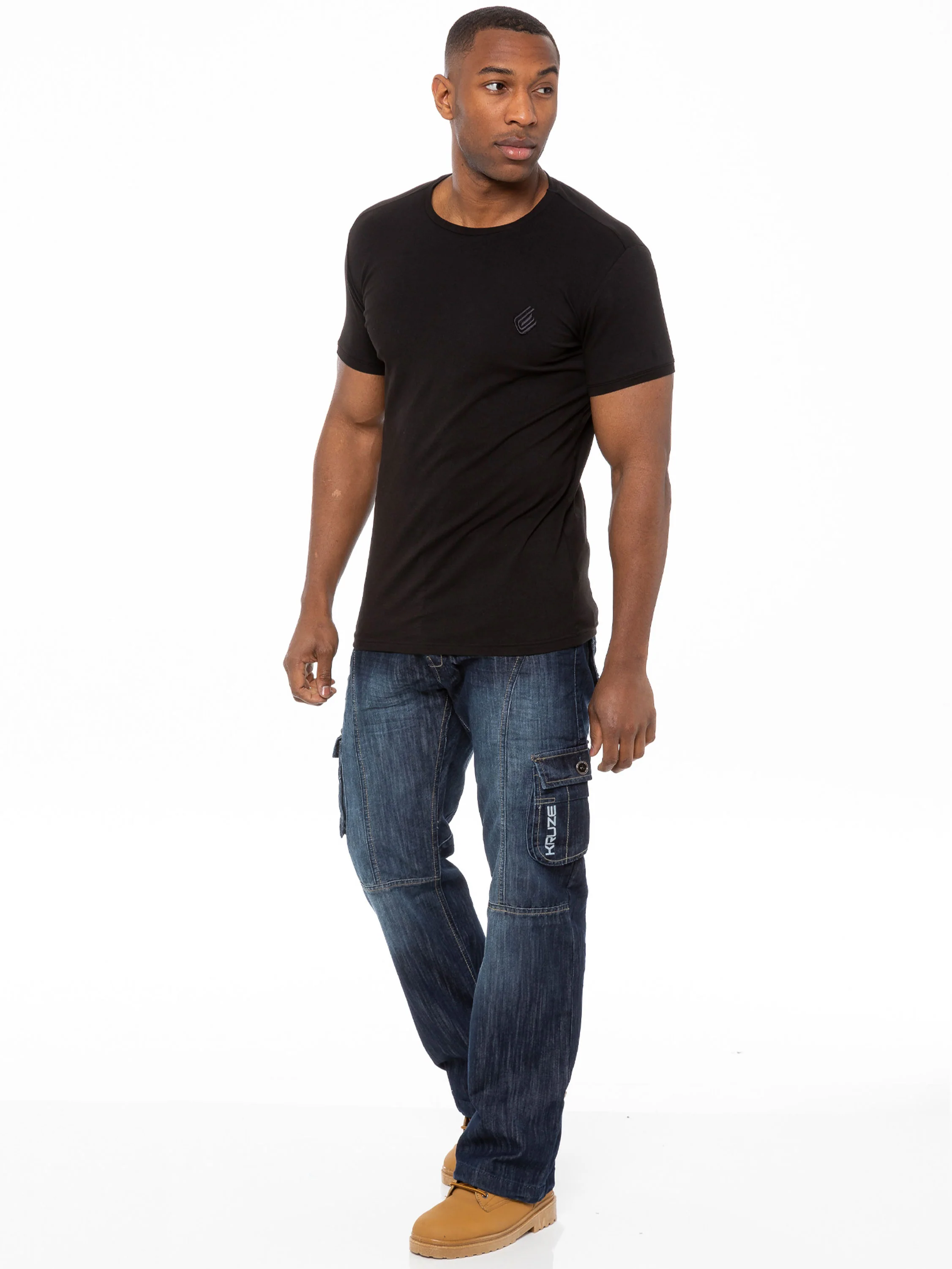 Kruze | Mens Cargo Combat Jeans - Image 5