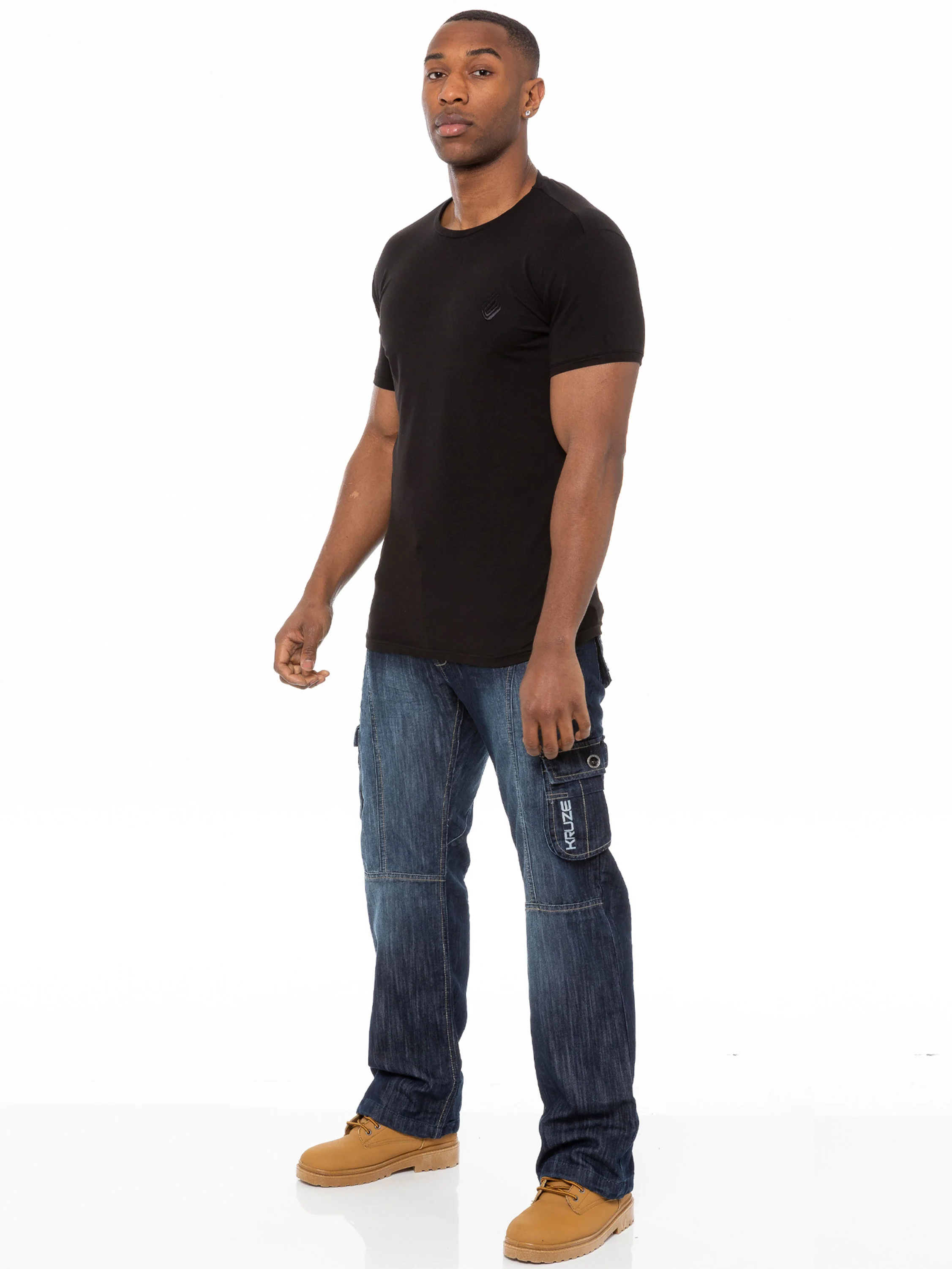 Kruze | Mens Cargo Combat Jeans - Image 6