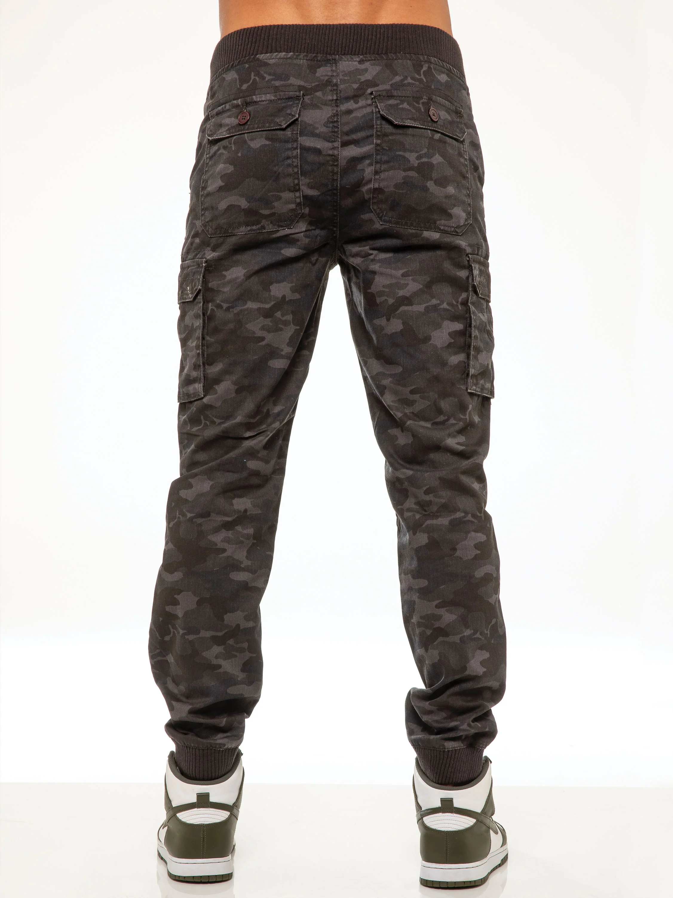 ENZO Mens Military Combat Cuffed Camouflage Jeans - Image 17