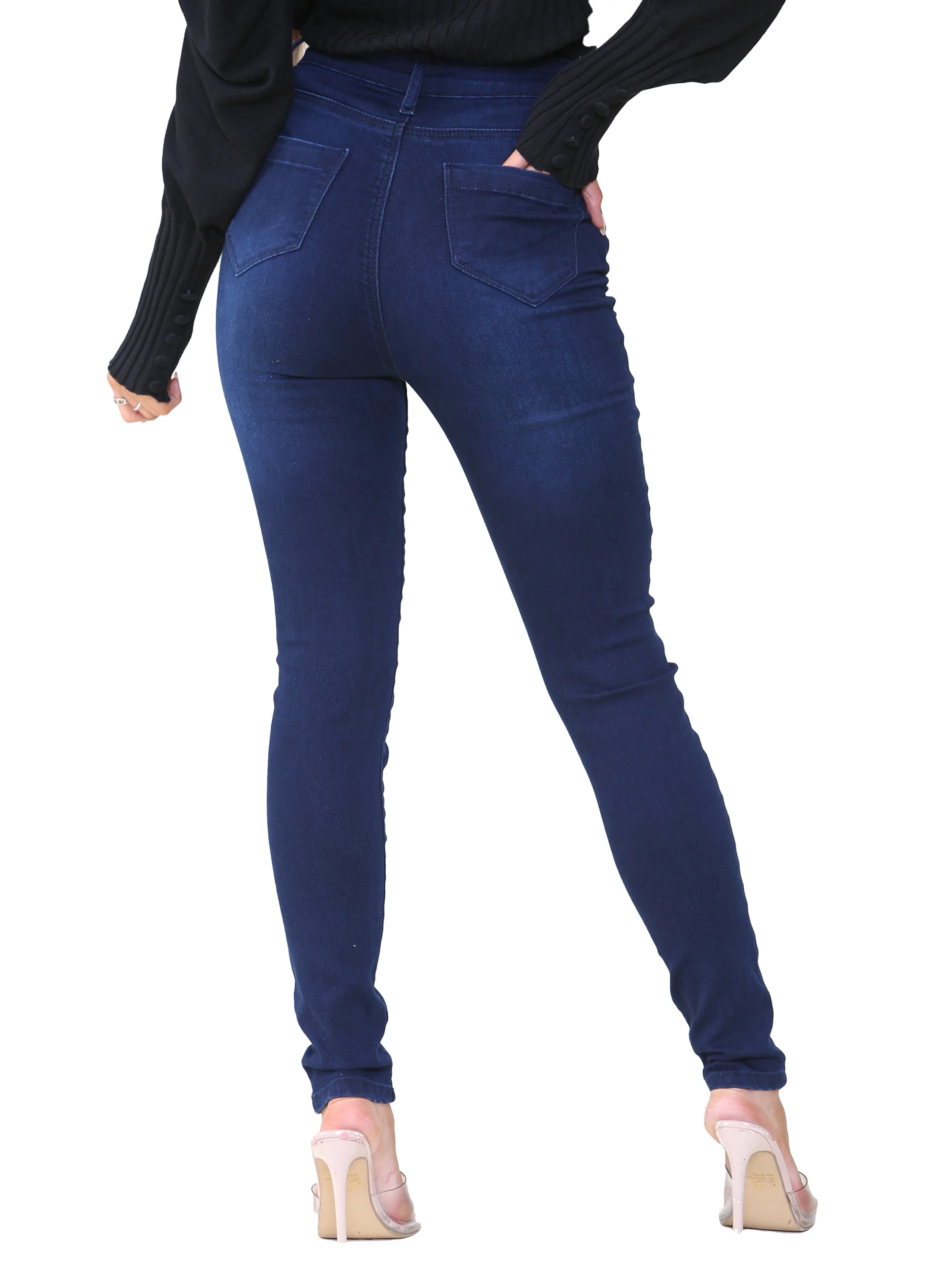 Enzo | Womens Skinny Stretch Jeans - Image 3