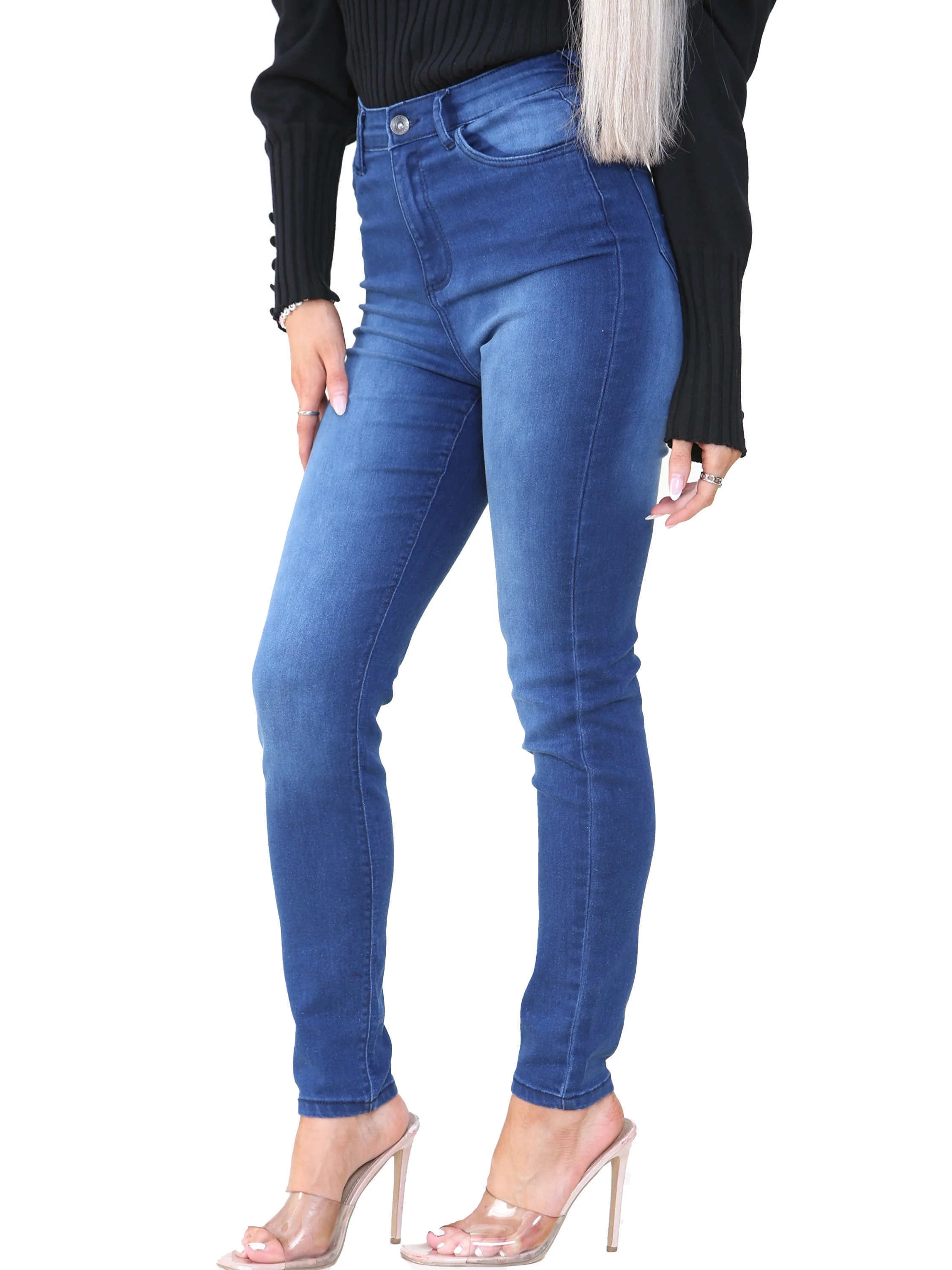 Enzo | Womens Skinny Stretch Jeans - Image 6