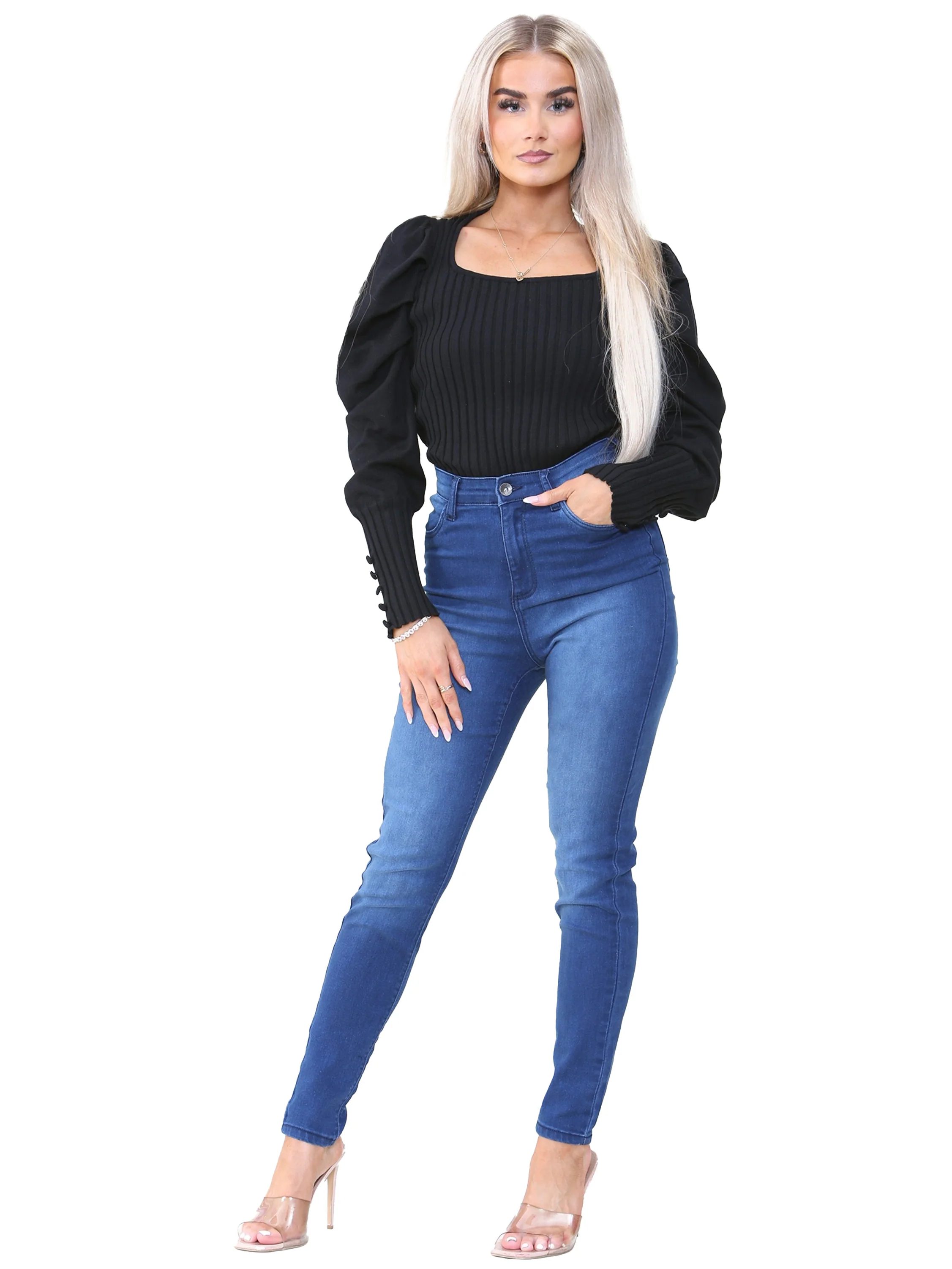 Enzo | Womens Skinny Stretch Jeans - Image 8