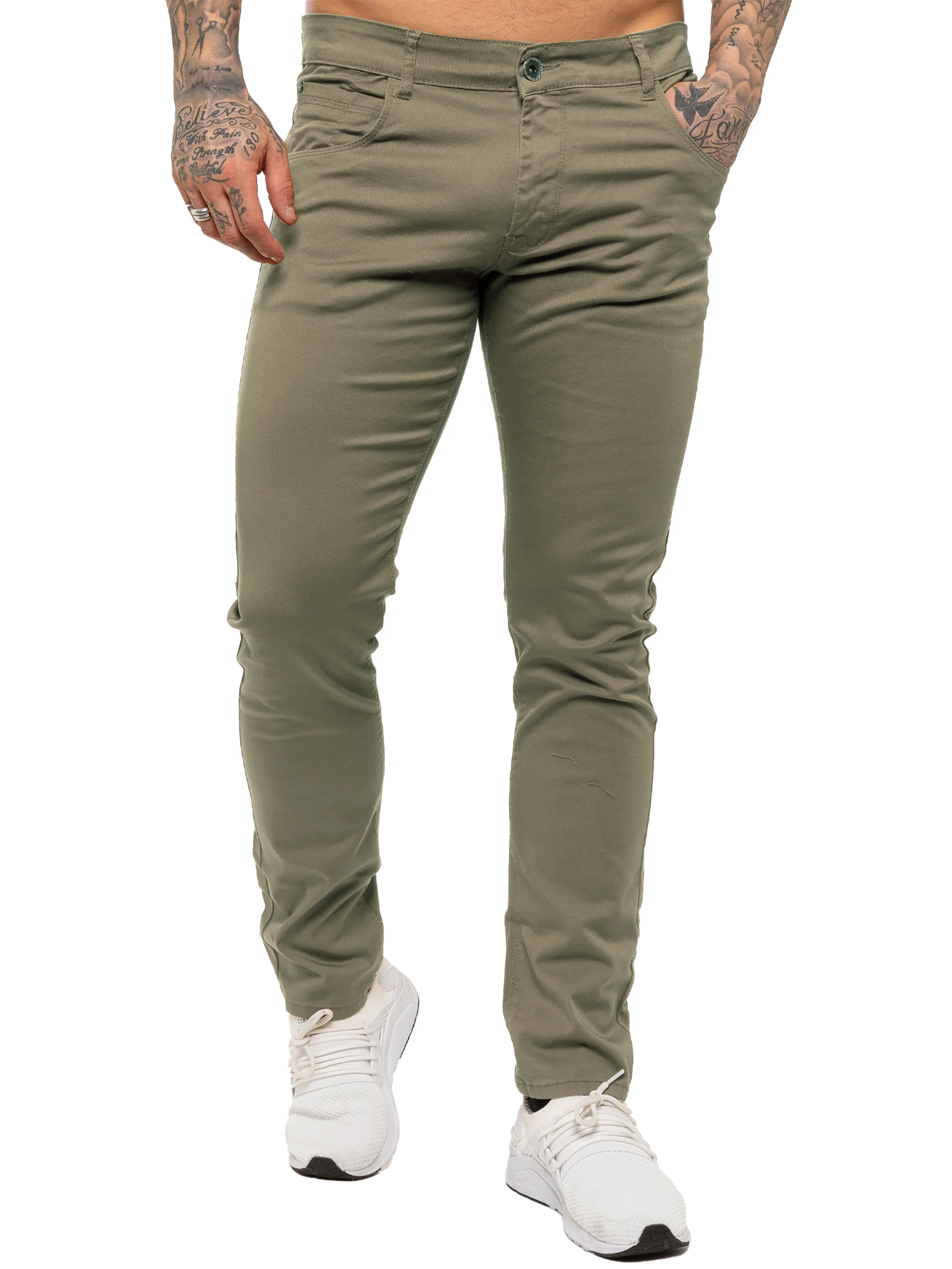 Kruze | Mens Slim Fit Stretch Chinos - Image 10
