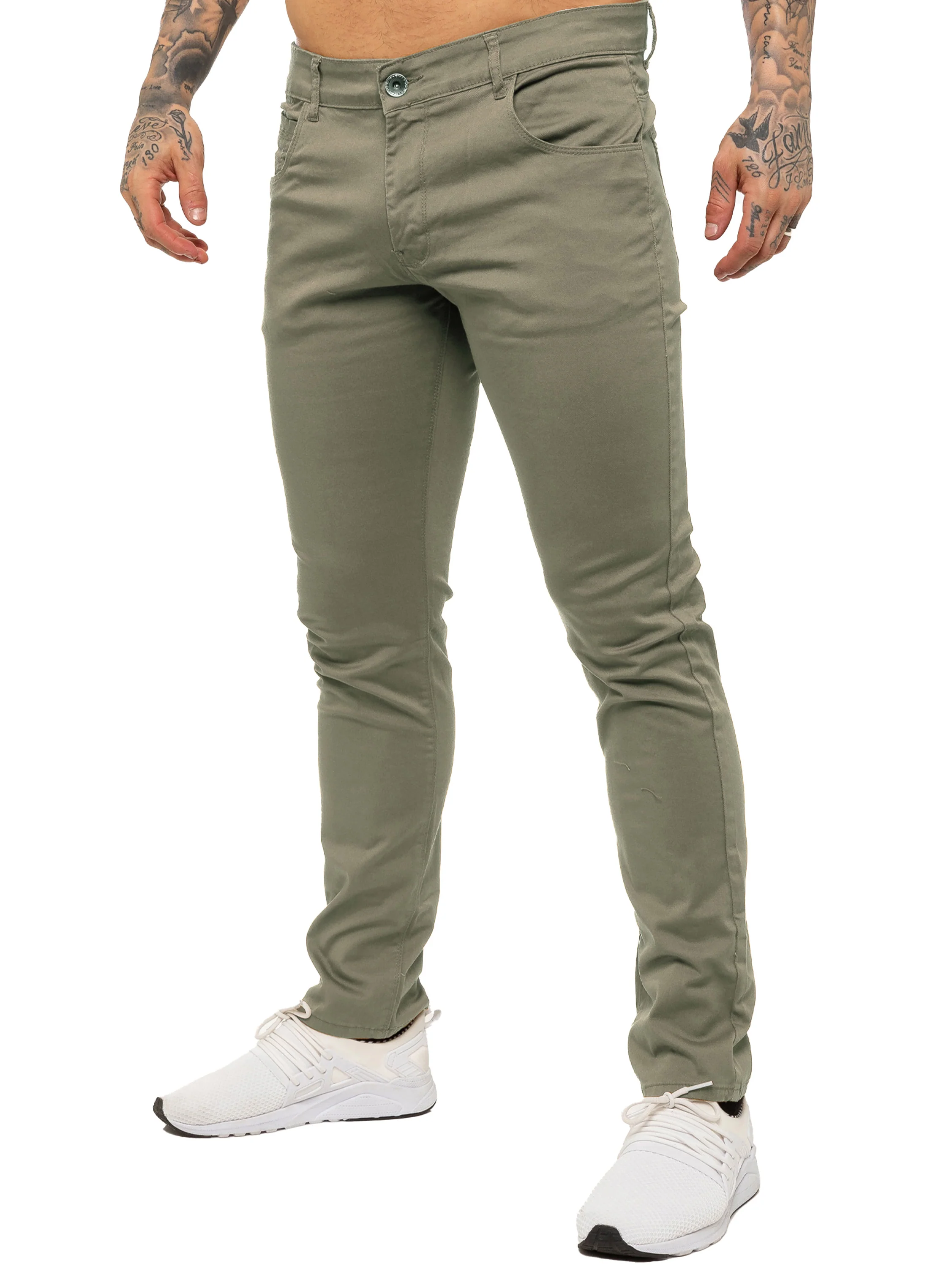 Kruze | Mens Slim Fit Stretch Chinos - Image 8