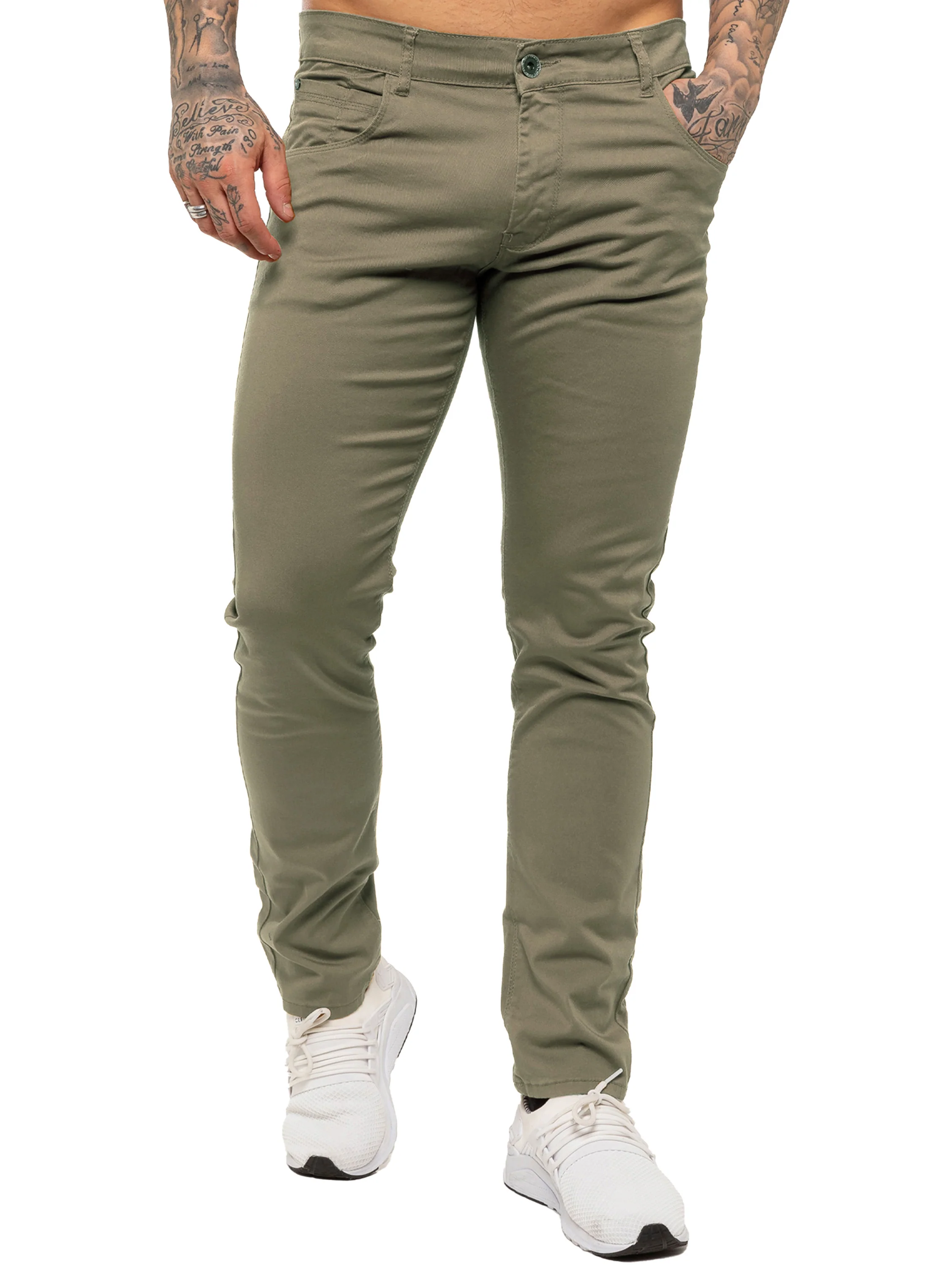 Kruze | Mens Slim Fit Stretch Chinos - Image 9