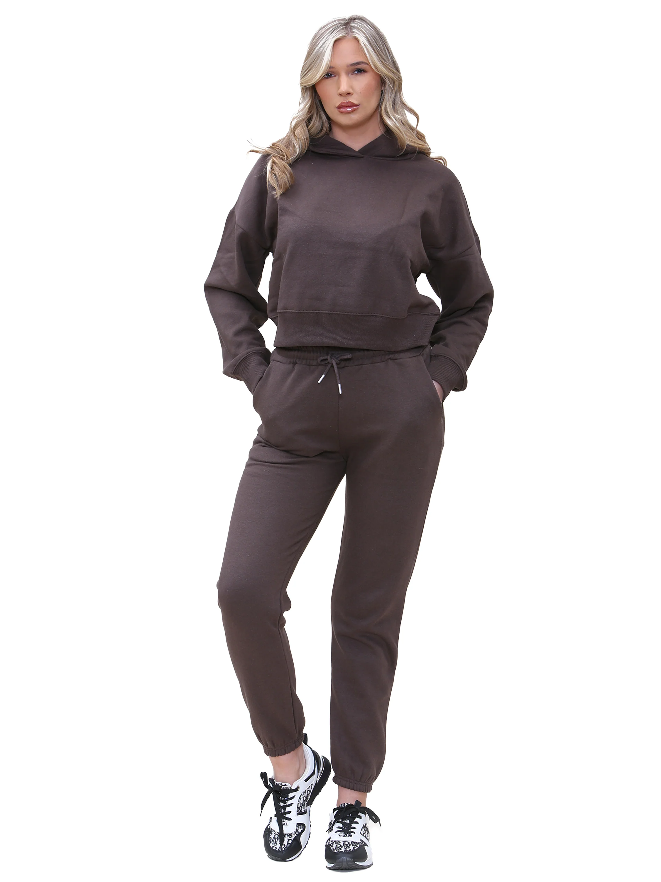 Enzo | Womens Cropped Hoodie Tracksuit - Image 4