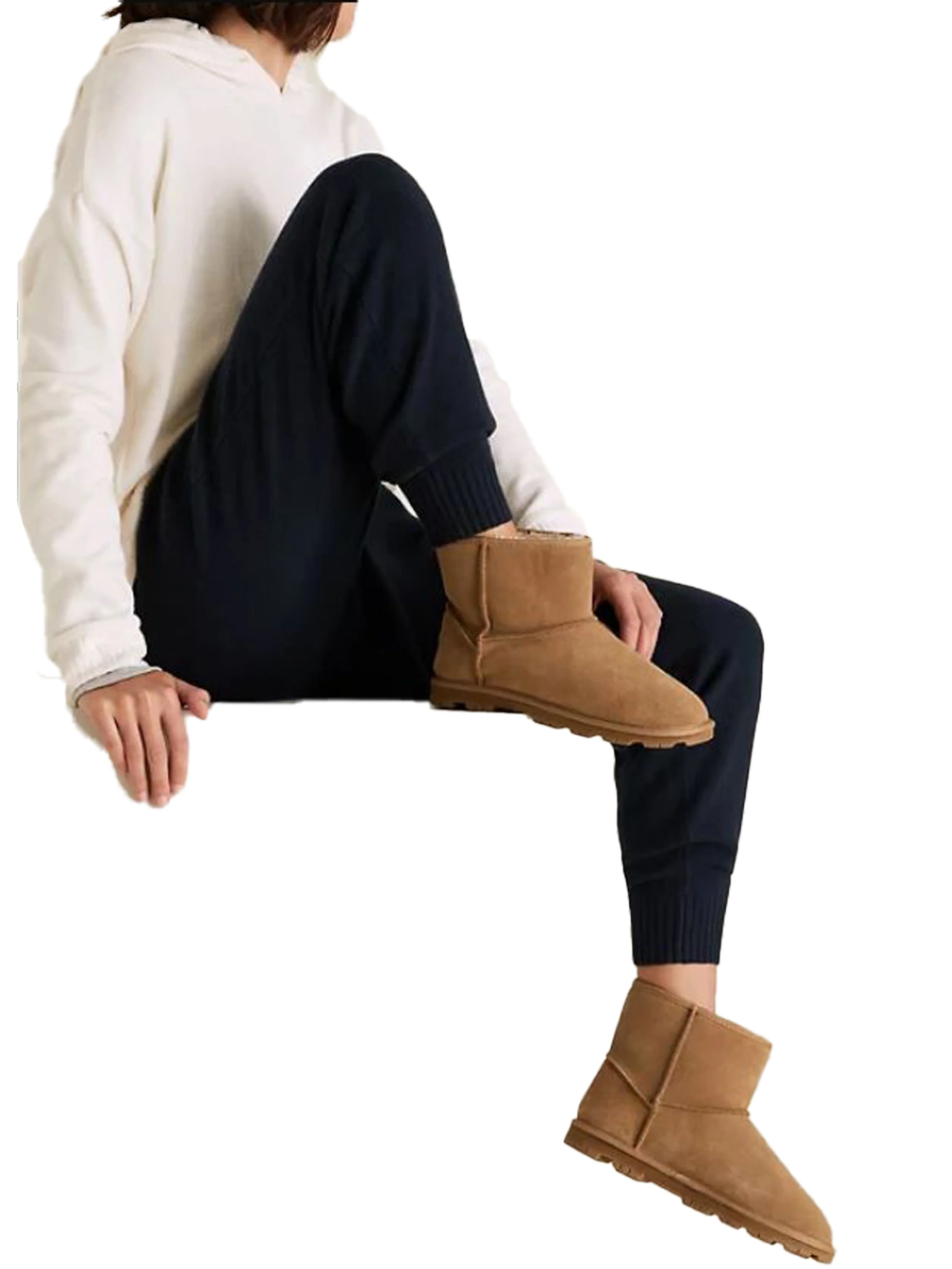 M&S | Womens Suede Boots Faux Fur Lining - Image 3