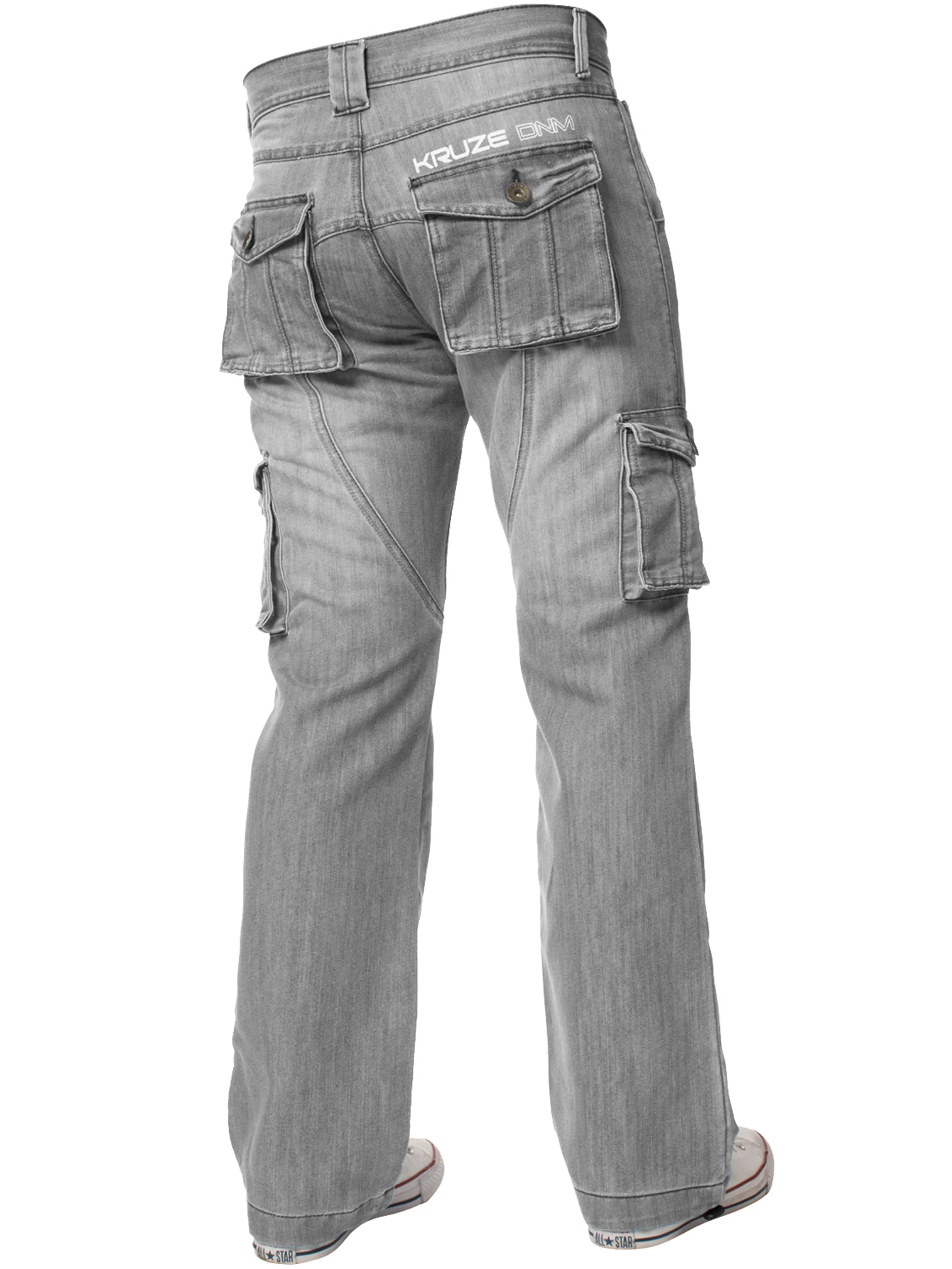 Kruze | Mens Cargo Combat Denim Jeans - Image 13