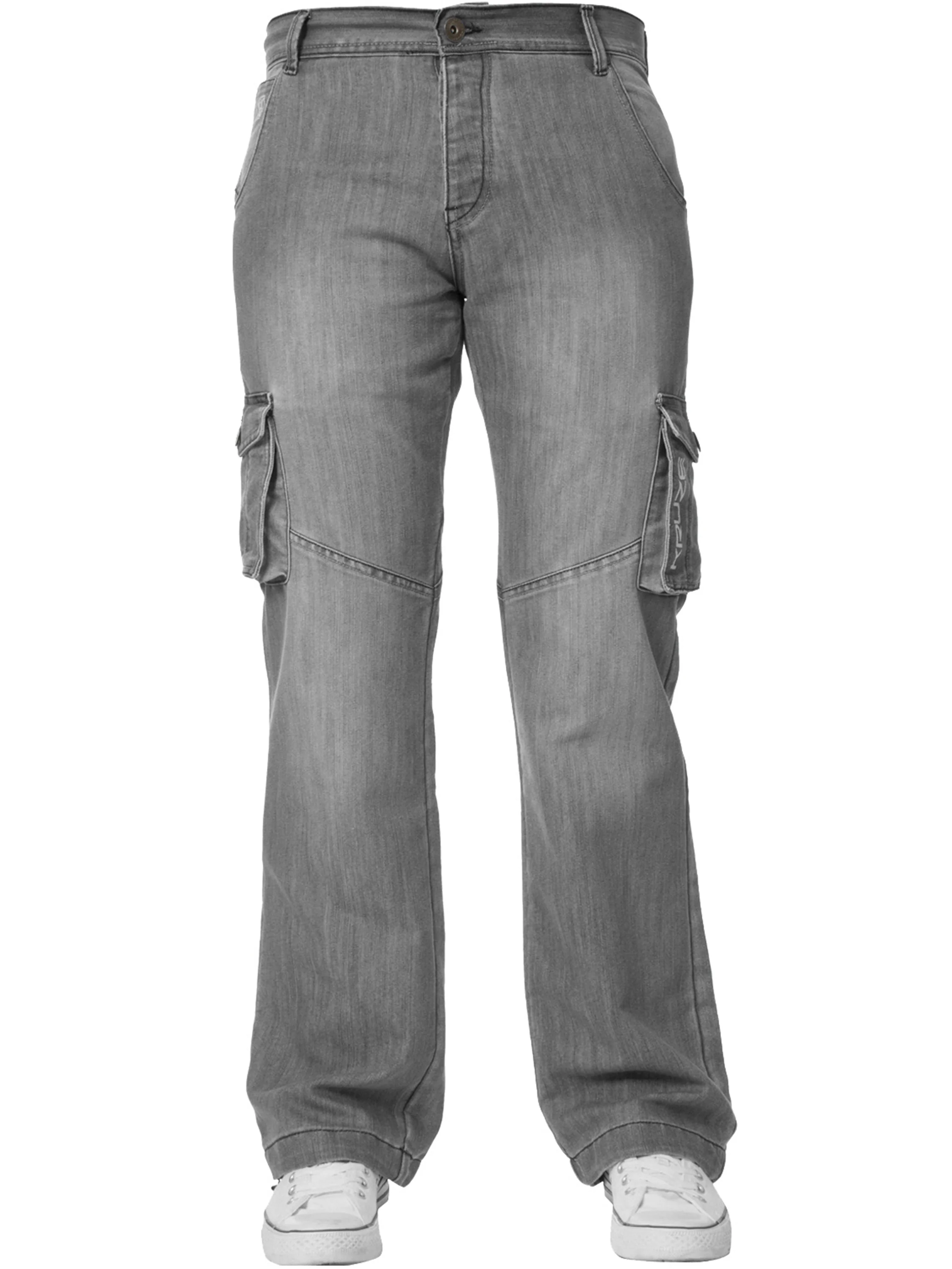 Kruze | Mens Cargo Combat Denim Jeans - Image 14