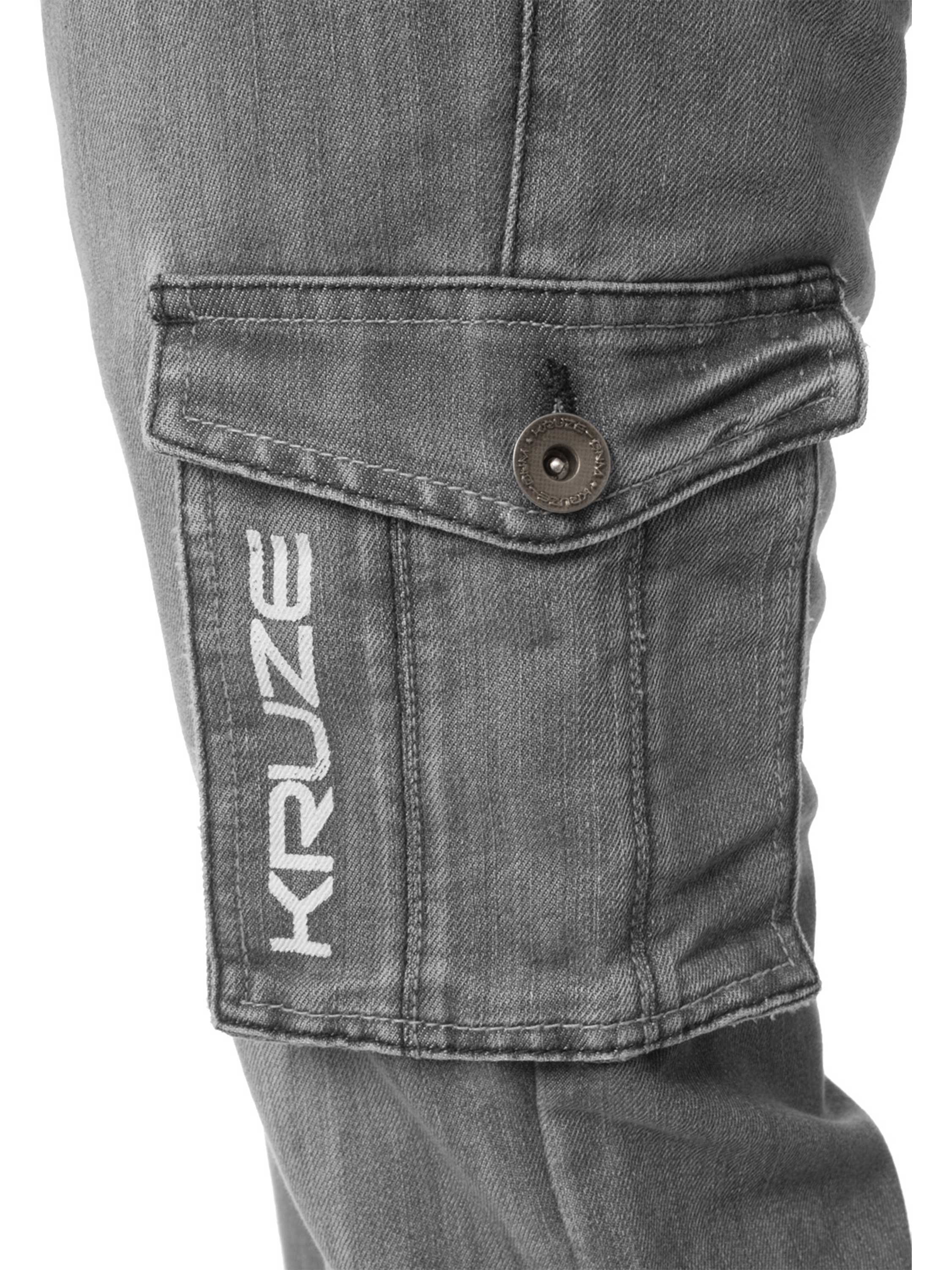 Kruze | Mens Cargo Combat Denim Jeans - Image 16