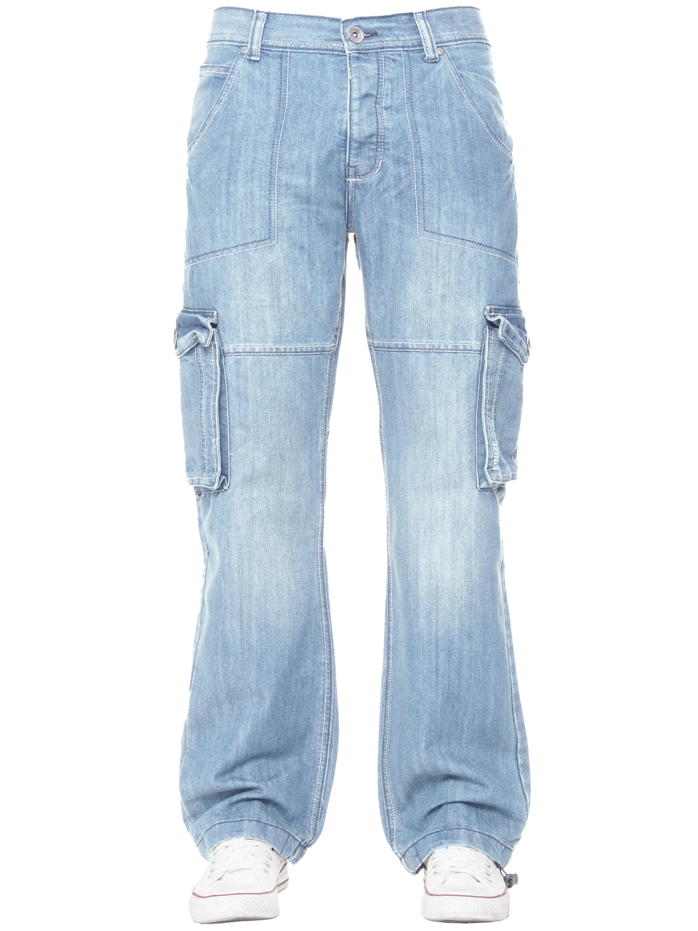 Kruze | Mens Cargo Combat Denim Jeans - Image 19