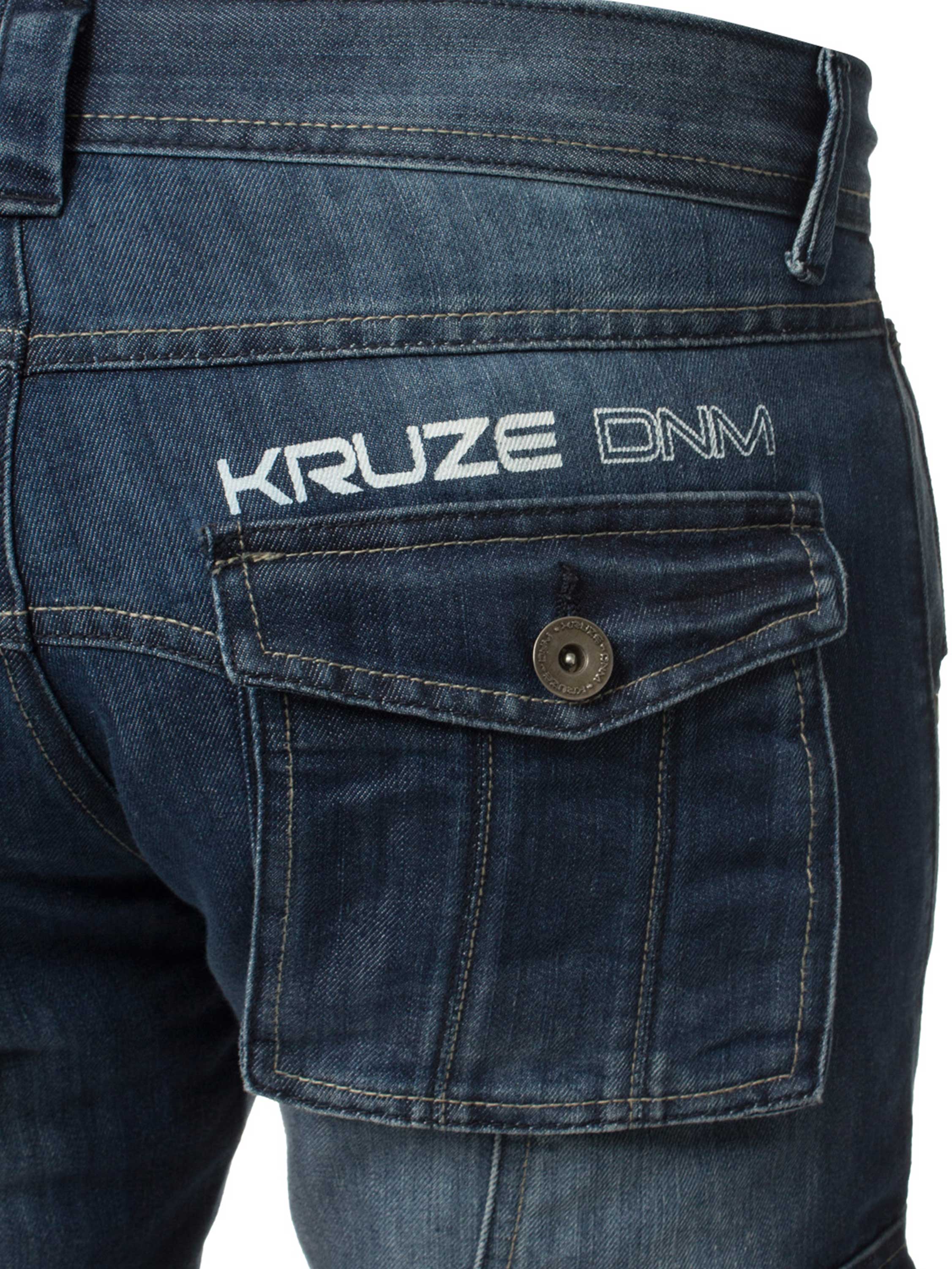 Kruze | Mens Cargo Combat Denim Jeans - Image 6