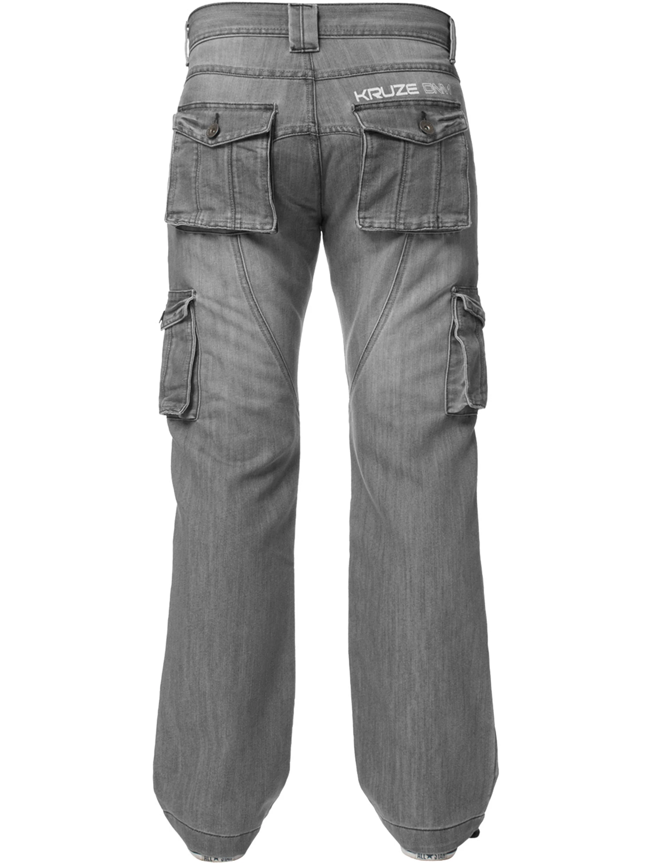 Kruze | Mens Cargo Combat Denim Jeans - Image 9