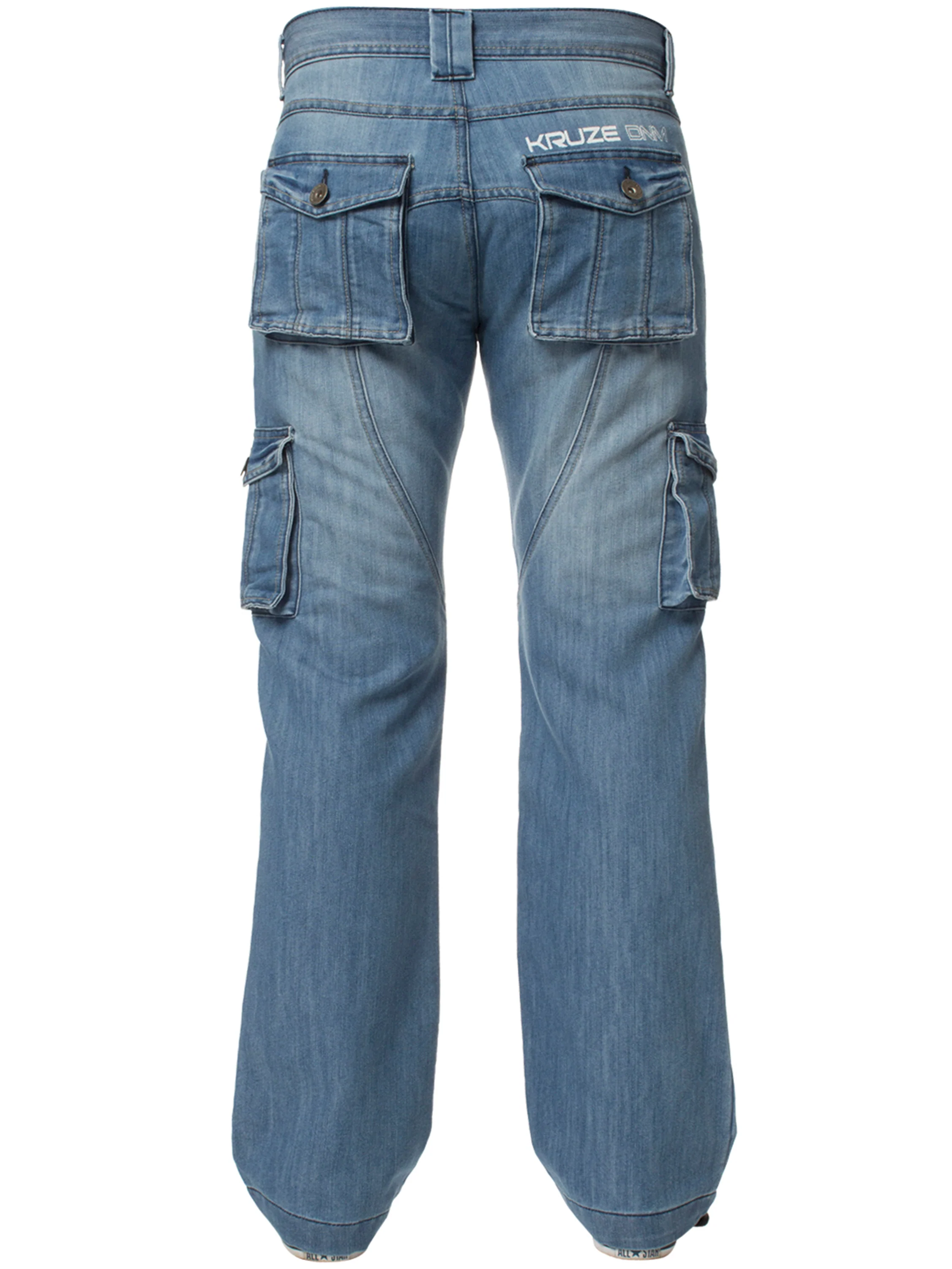 Kruze | Mens Cargo Combat Denim Jeans - Image 10